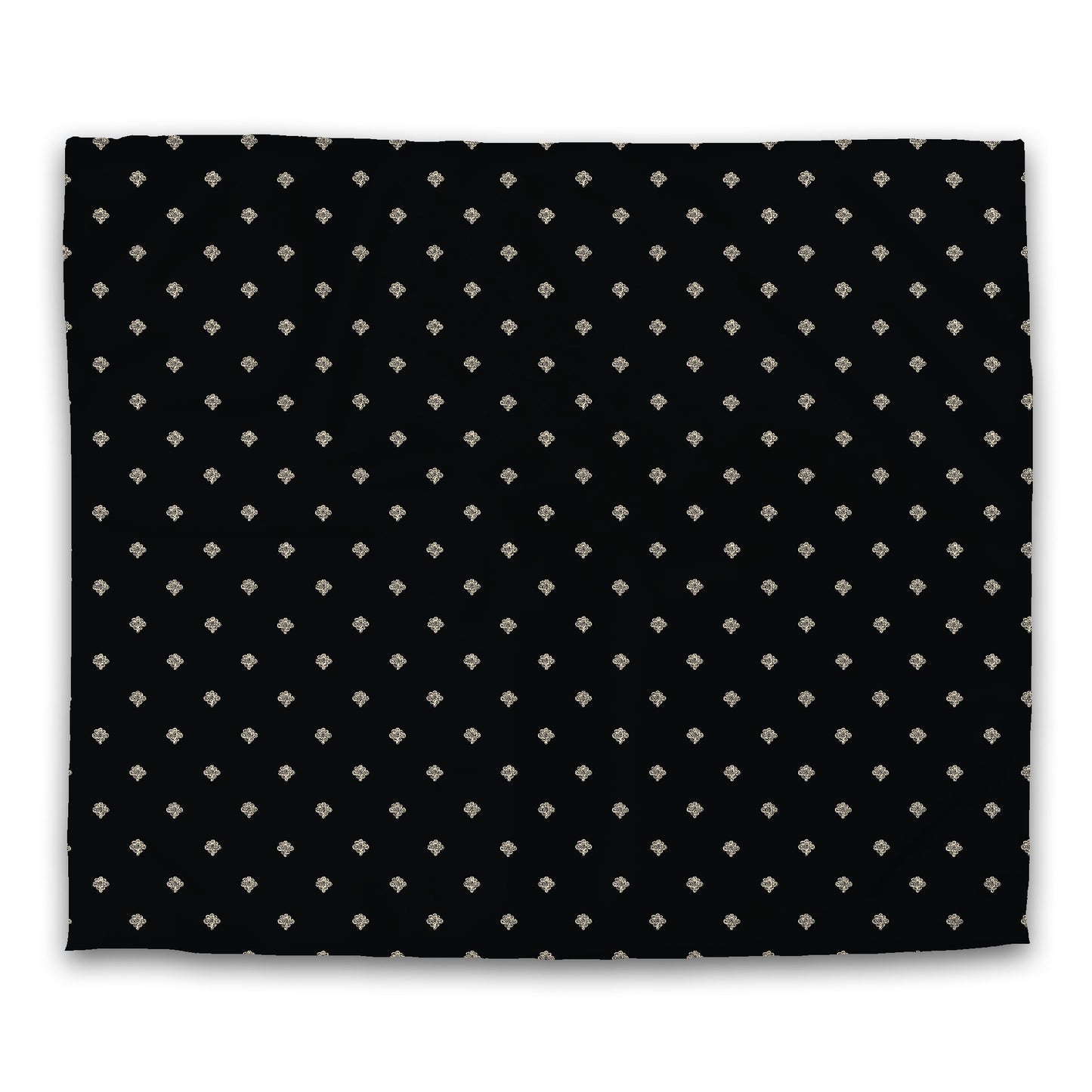 Black Microfiber Duvet Cover, Beige Hand-painted Swizzle Motif Print, King (width x length) 104 x 88 inches / 264 x 224 cm