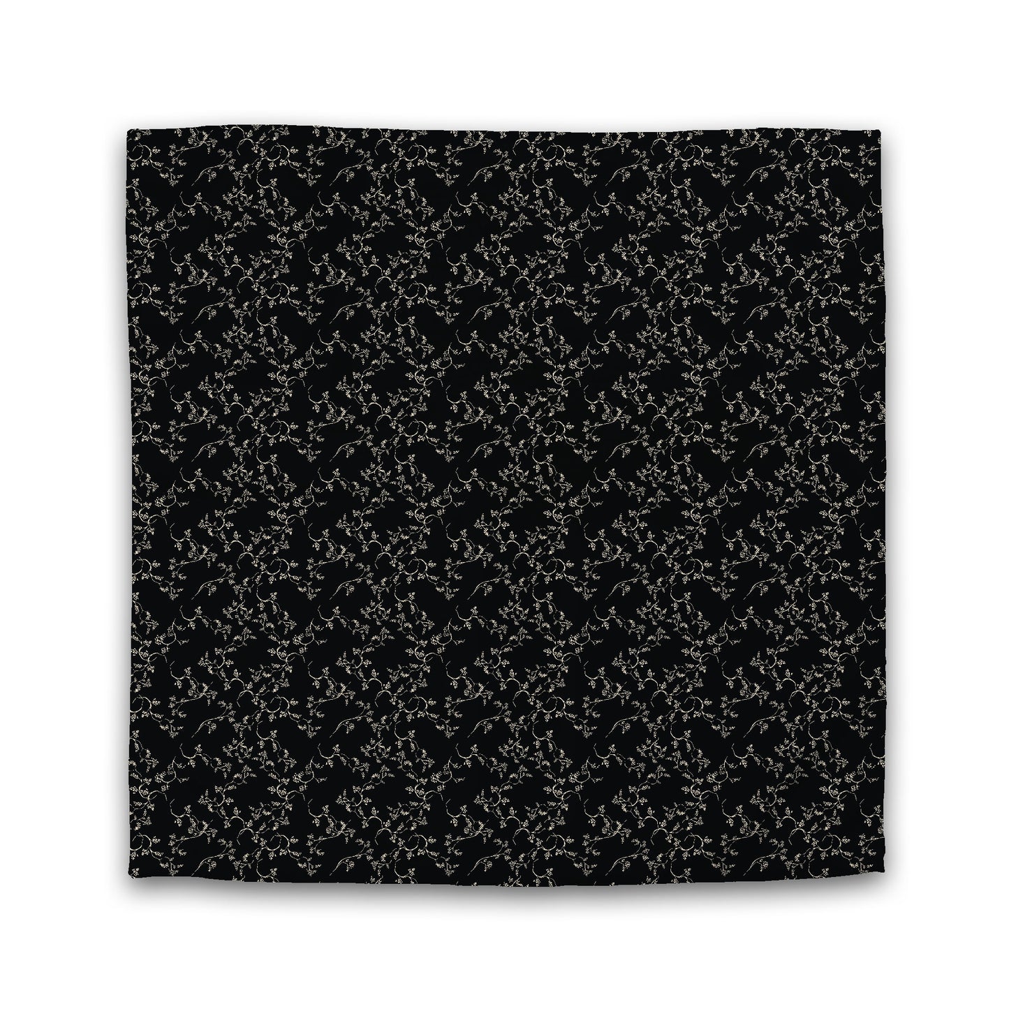 Black Microfiber Duvet Cover, Beige Hand-painted Vine Print, Twin XL (width x length) 68 x 92 inches / 173 x 234 cm