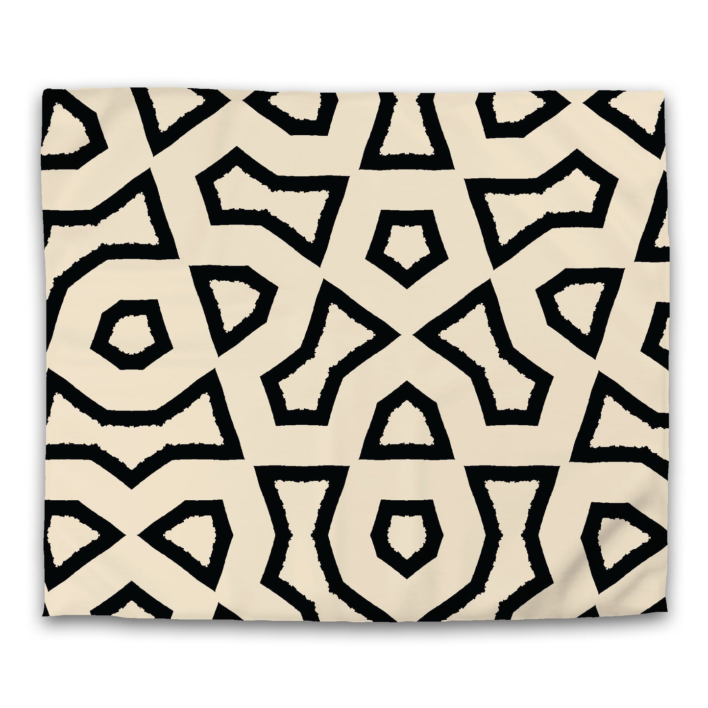 Beige Microfiber Duvet Cover, Bold Black Graphic, King (width x length) 104 x 88 inches / 264 x 224 cm