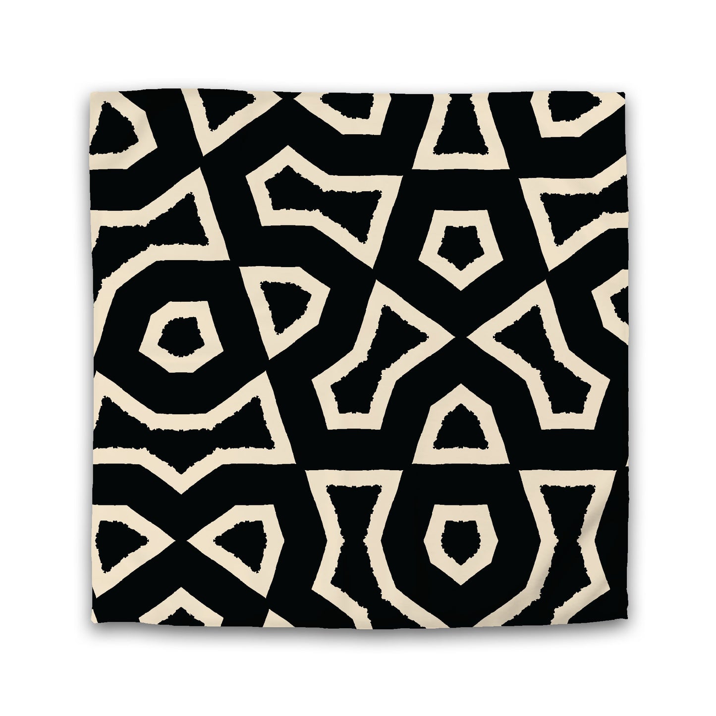 Black Microfiber Duvet Cover, Bold Beige Graphic, Twin XL (width x length) 68 x 92 inches / 173 x 234 cm
