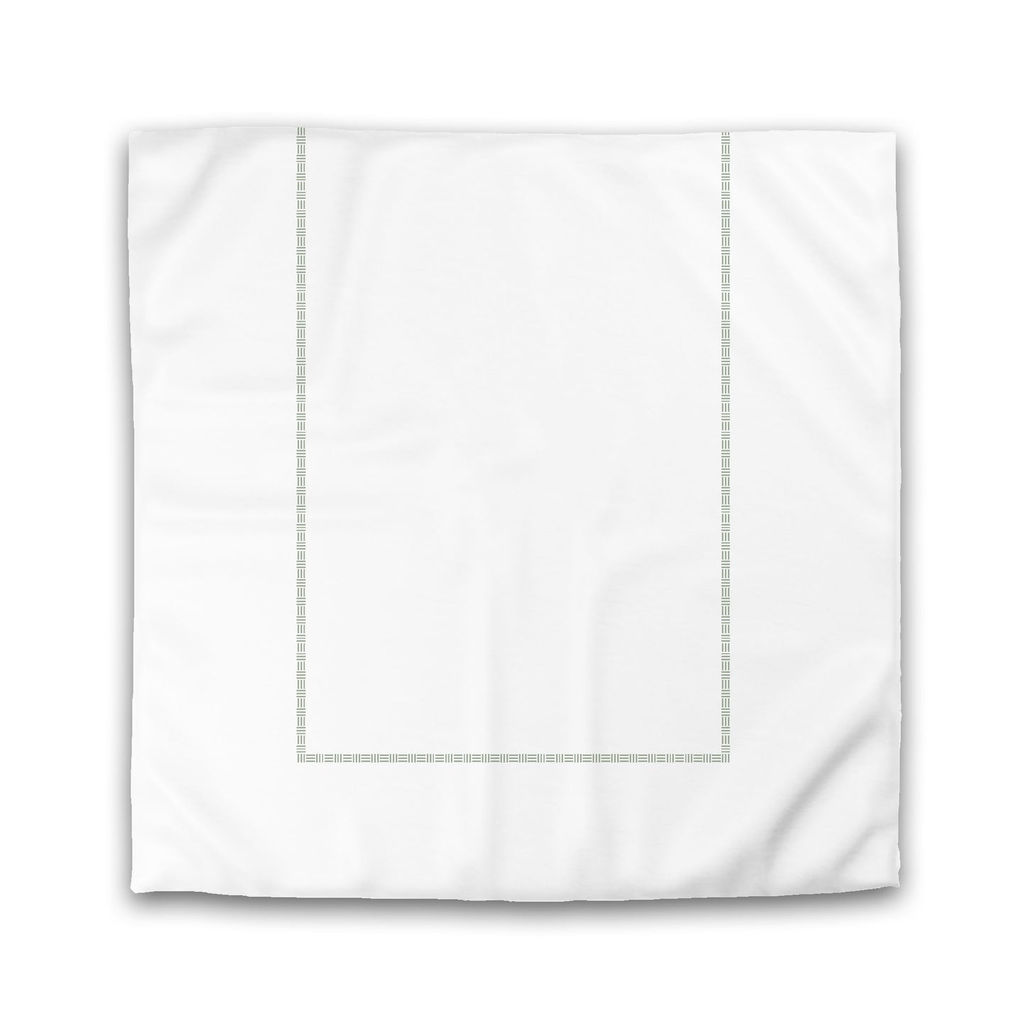 White Microfiber Duvet Cover, Green Single Weave Motif Print, Classic Border, King (width x length) 104 x 88 inches / 264 x 224 cm