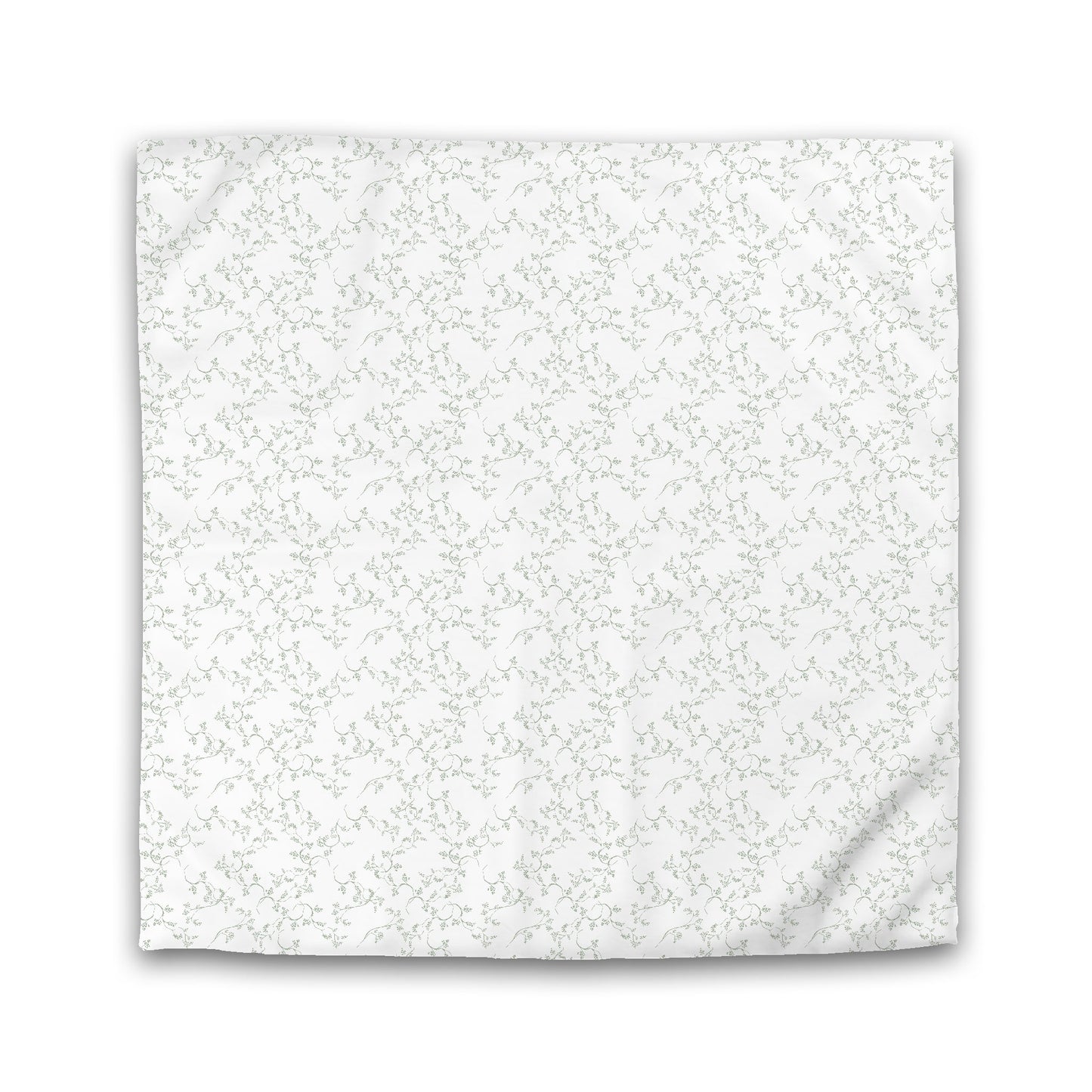 White Microfiber Duvet Cover, Green Hand-painted Vine Print, King (width x length) 104 x 88 inches / 264 x 224 cm