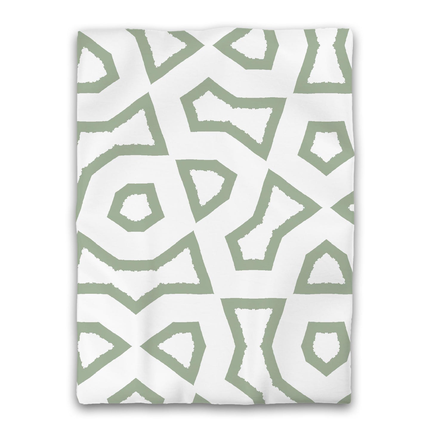 White Microfiber Duvet Cover, Bold Green Graphic, Twin XL (width x length) 68 x 92 inches / 173 x 234 cm