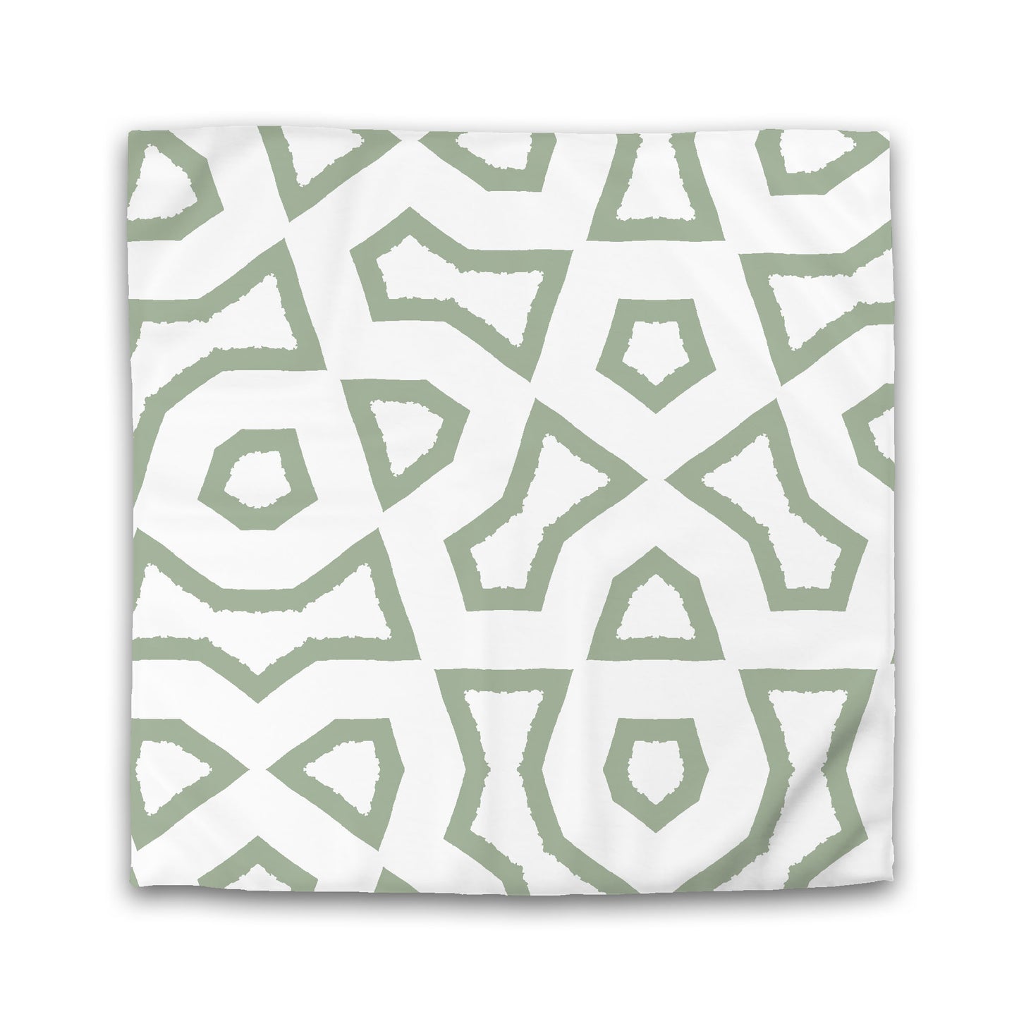 Off-white Cotton Sateen Duvet Cover, Bold Green Graphic, King (width x length) 106 x 92 inches / 269 x 234 cm