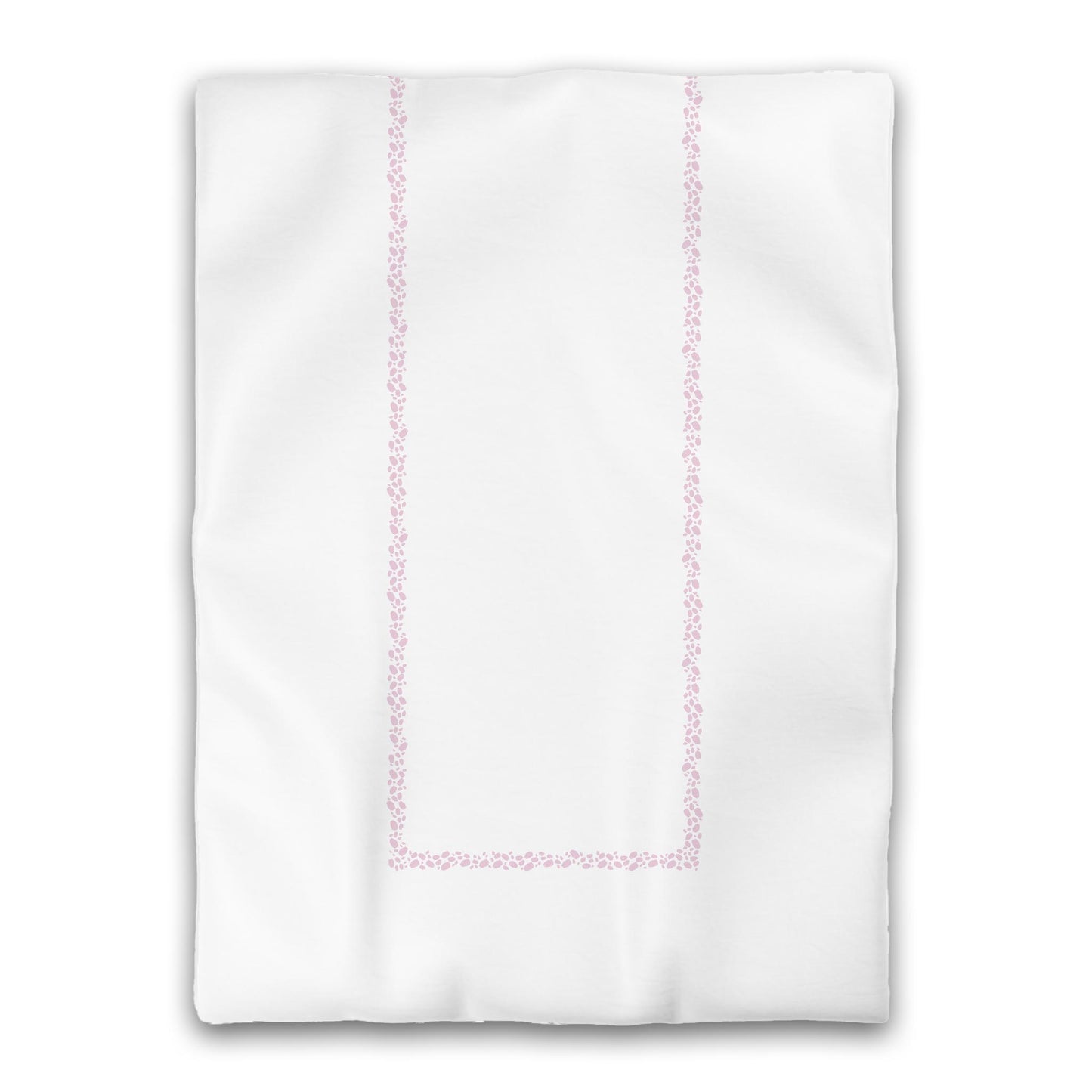 White Microfiber Duvet Cover, Pink Hand-painted Dab Motif Print, Classic Border, Twin XL (width x length) 68 x 92 inches / 173 x 234 cm