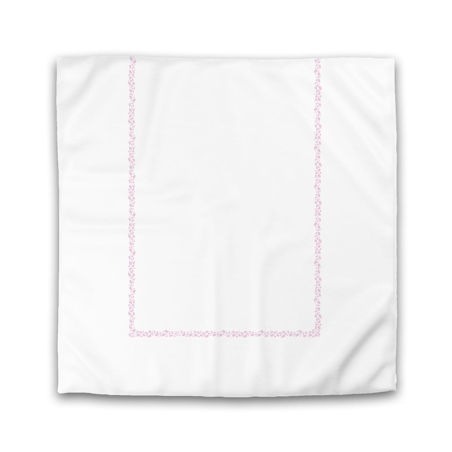 White Microfiber Duvet Cover, Pink Hand-painted Dab Motif Print, Classic Border, King (width x length) 104 x 88 inches / 264 x 224 cm
