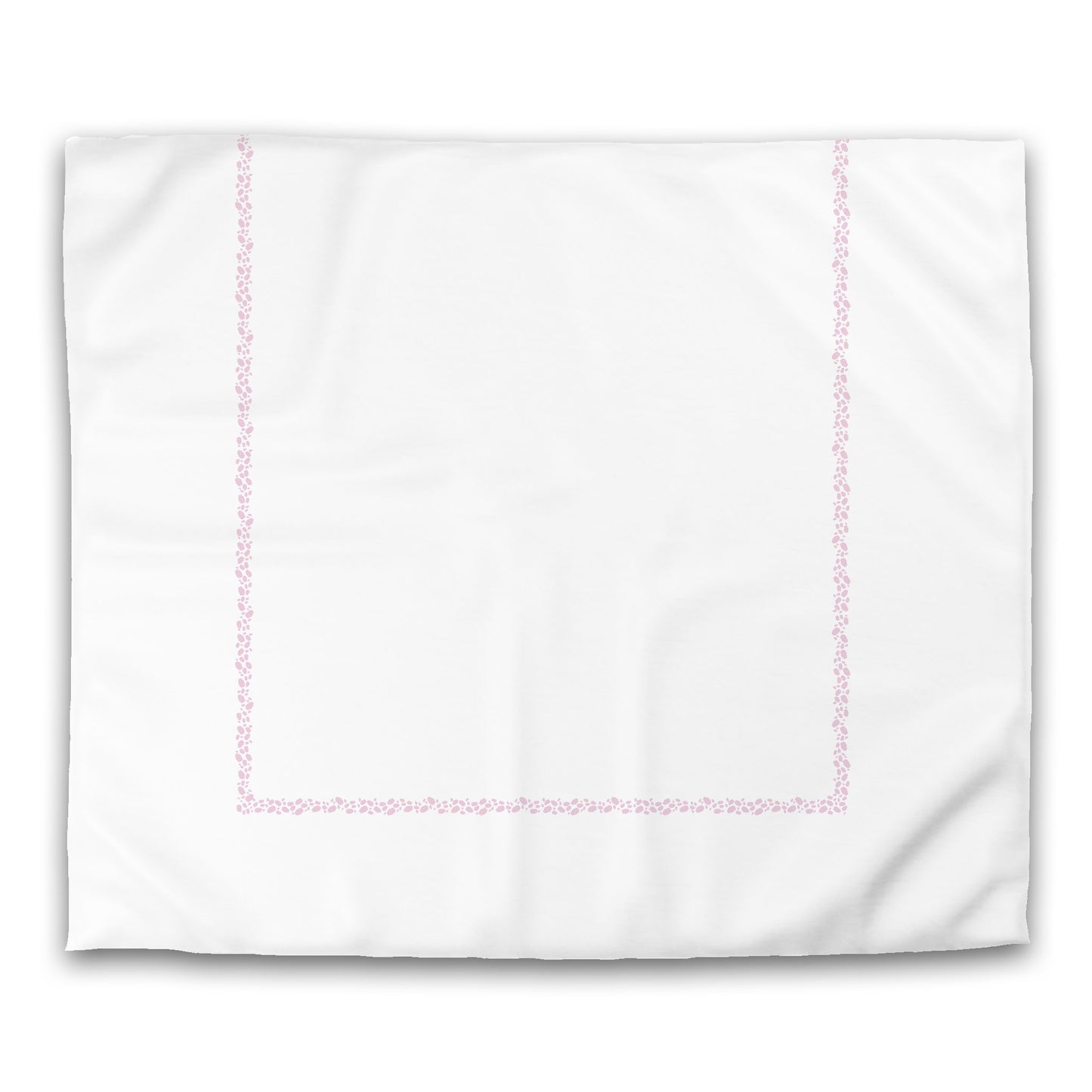 White Microfiber Duvet Cover, Pink Hand-painted Dab Motif Print, Classic Border | MFDU-1081-091