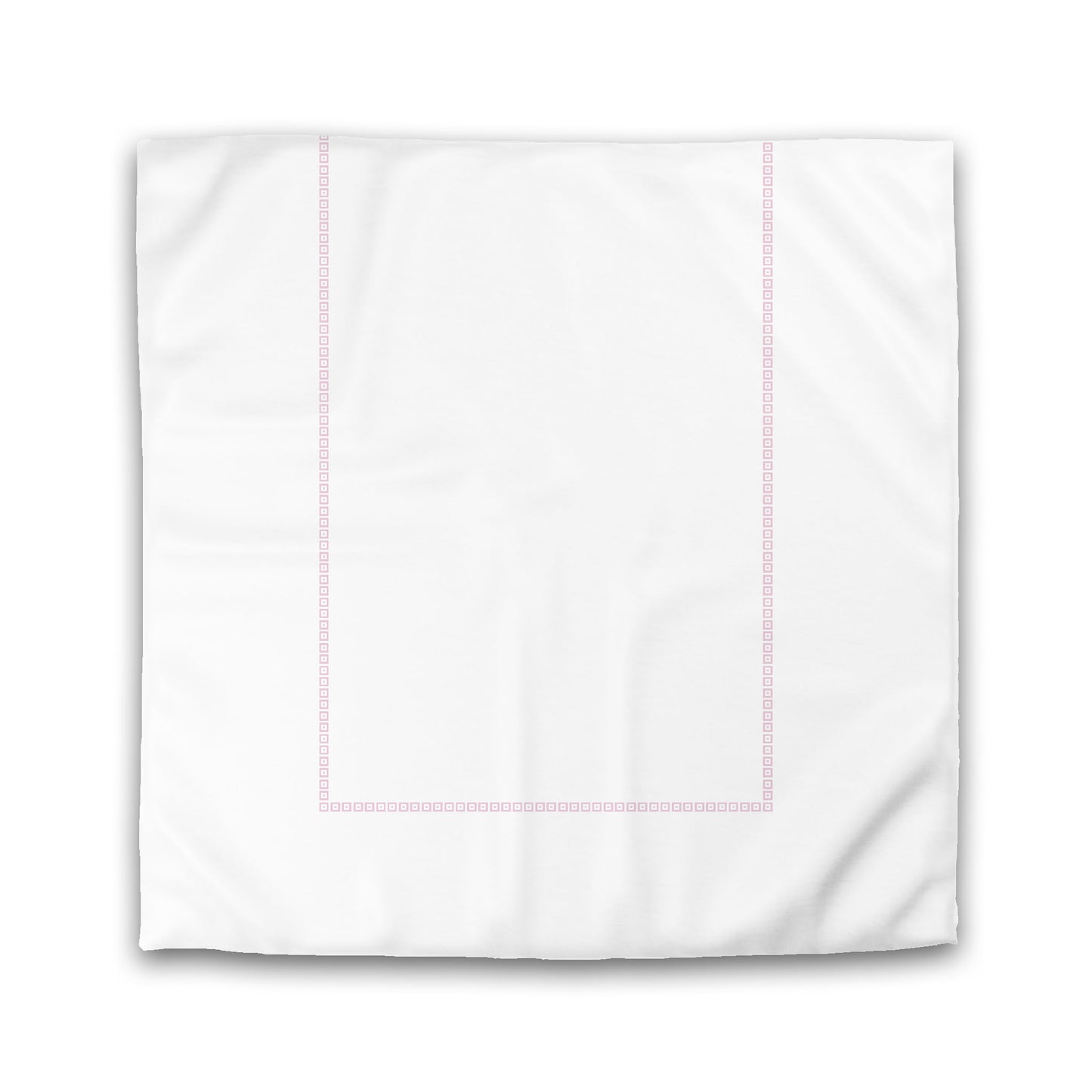 White Microfiber Duvet Cover, Pink Repeating Square Motif Print, Classic Border, King (width x length) 104 x 88 inches / 264 x 224 cm