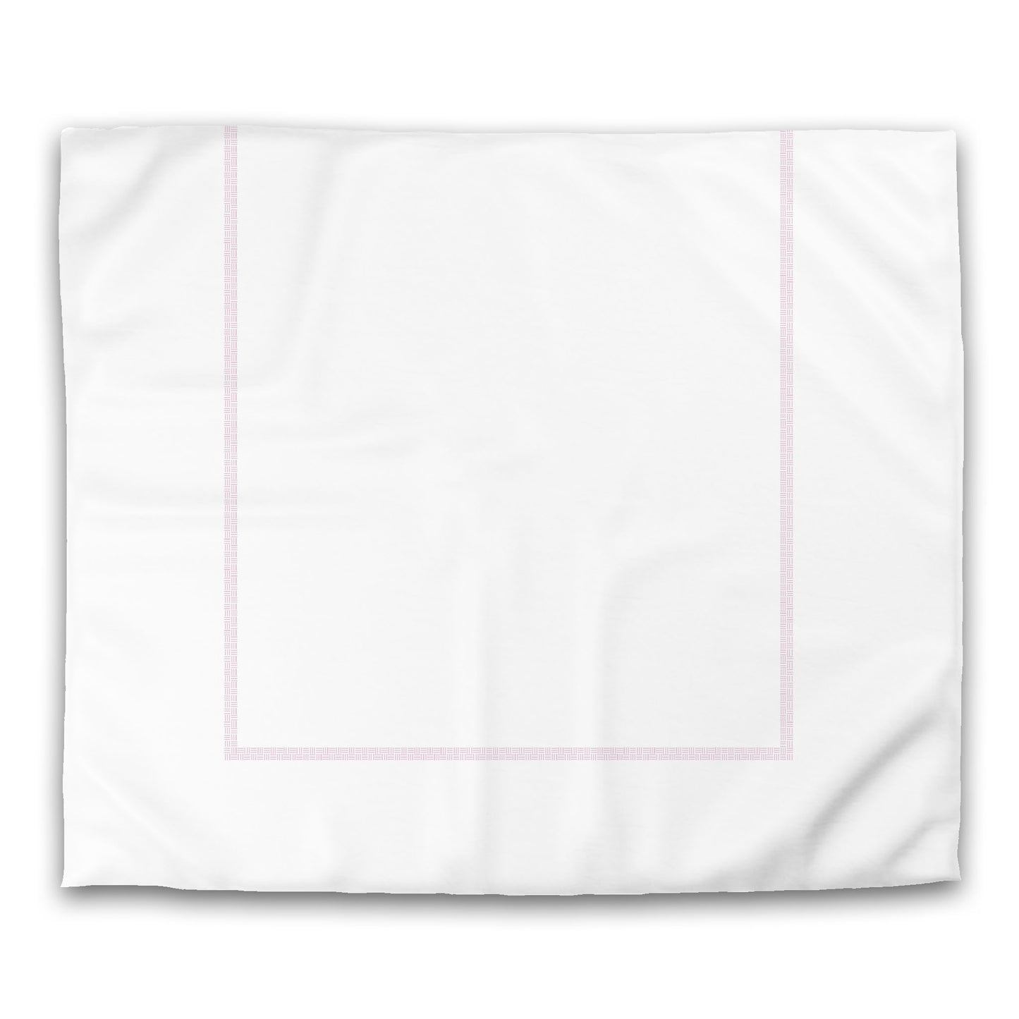 White Microfiber Duvet Cover, Pink Double Weave Motif Print, Classic Border | MFDU-1081-143