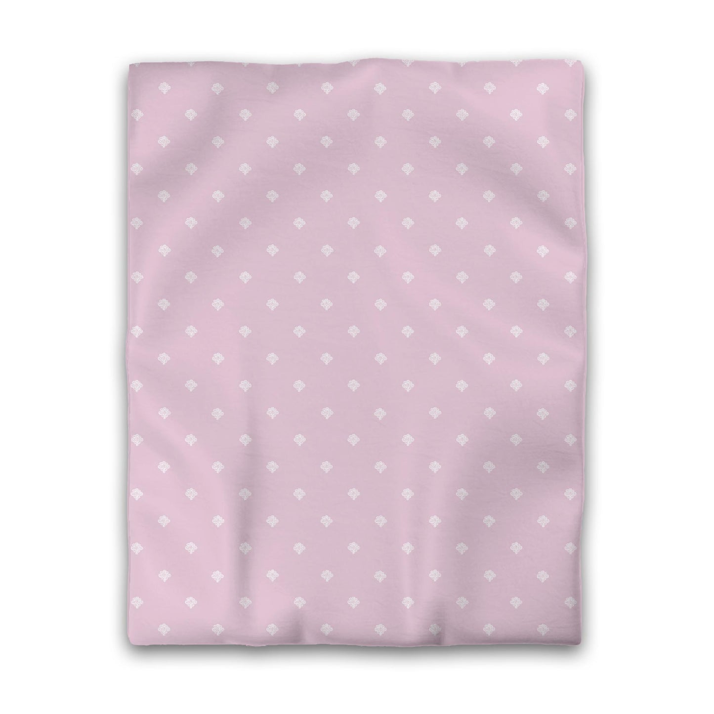 Pink Microfiber Duvet Cover, White Hand-painted Swizzle Motif Print, Twin (width x length) 68 x 88 inches / 173 x 224 cm