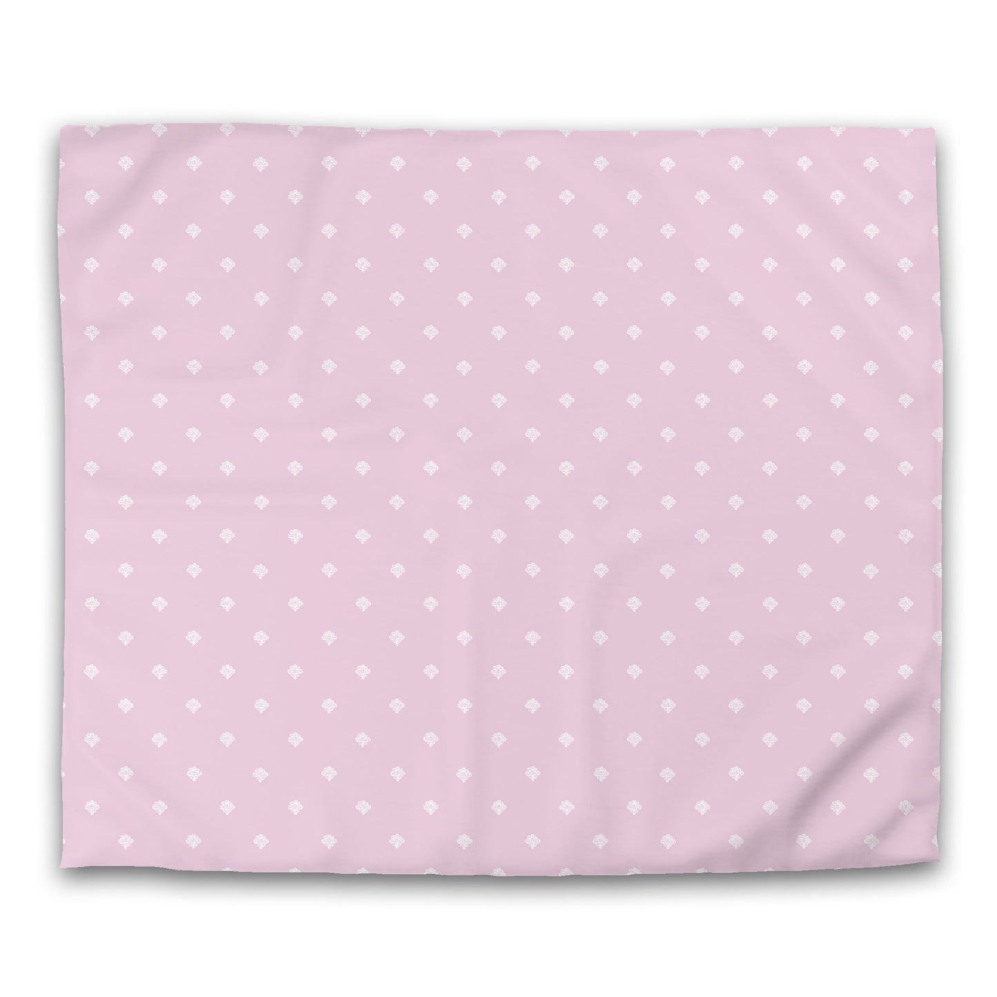 Pink Microfiber Duvet Cover, White Hand-painted Swizzle Motif Print | MFDU-1081-172
