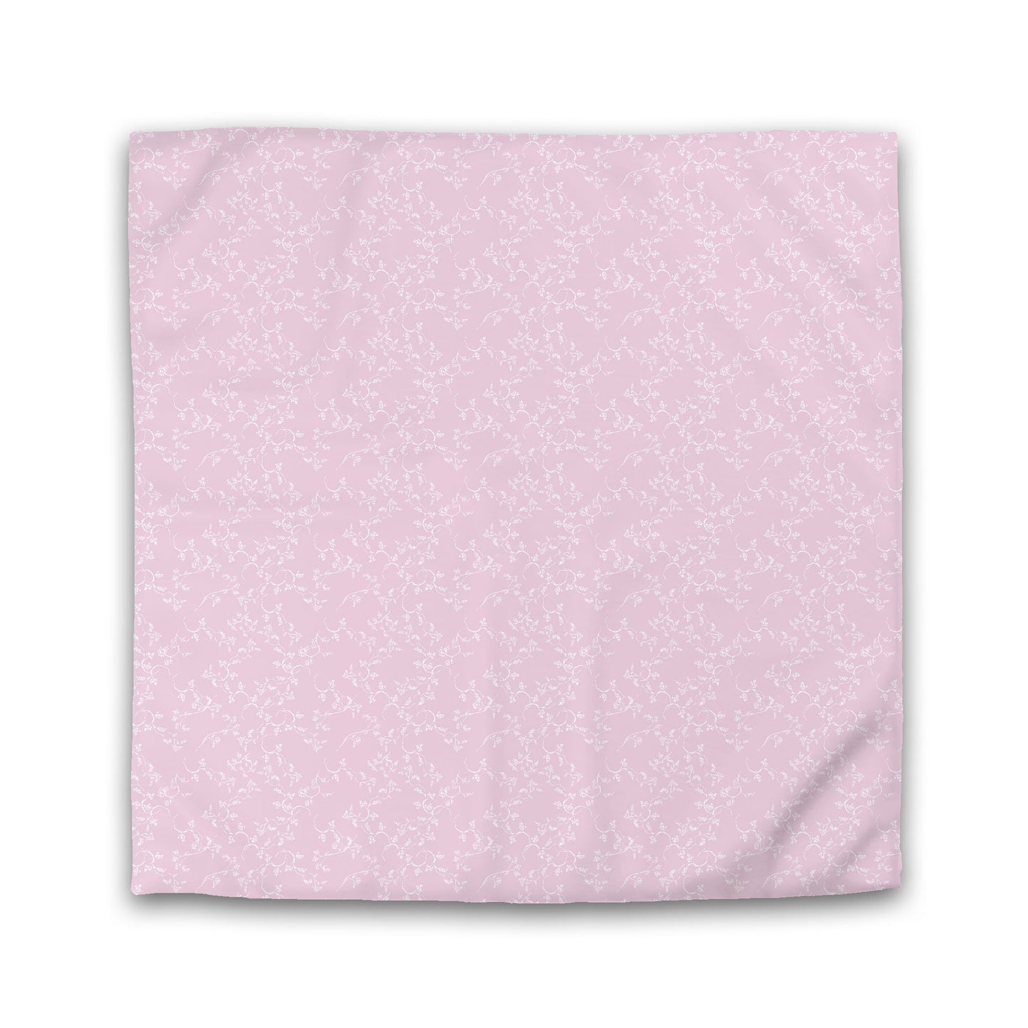 Pink Cotton Sateen Duvet Cover, Off-white Hand-painted Vine Print, King (width x length) 106 x 92 inches / 269 x 234 cm