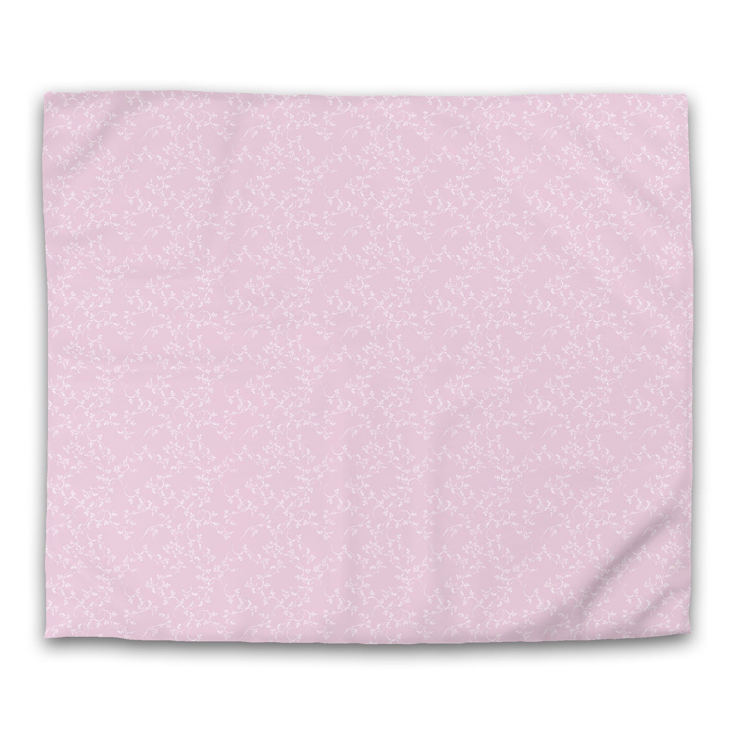 Pink Microfiber Duvet Cover, White Hand-painted Vine Print | MFDU-1081-182