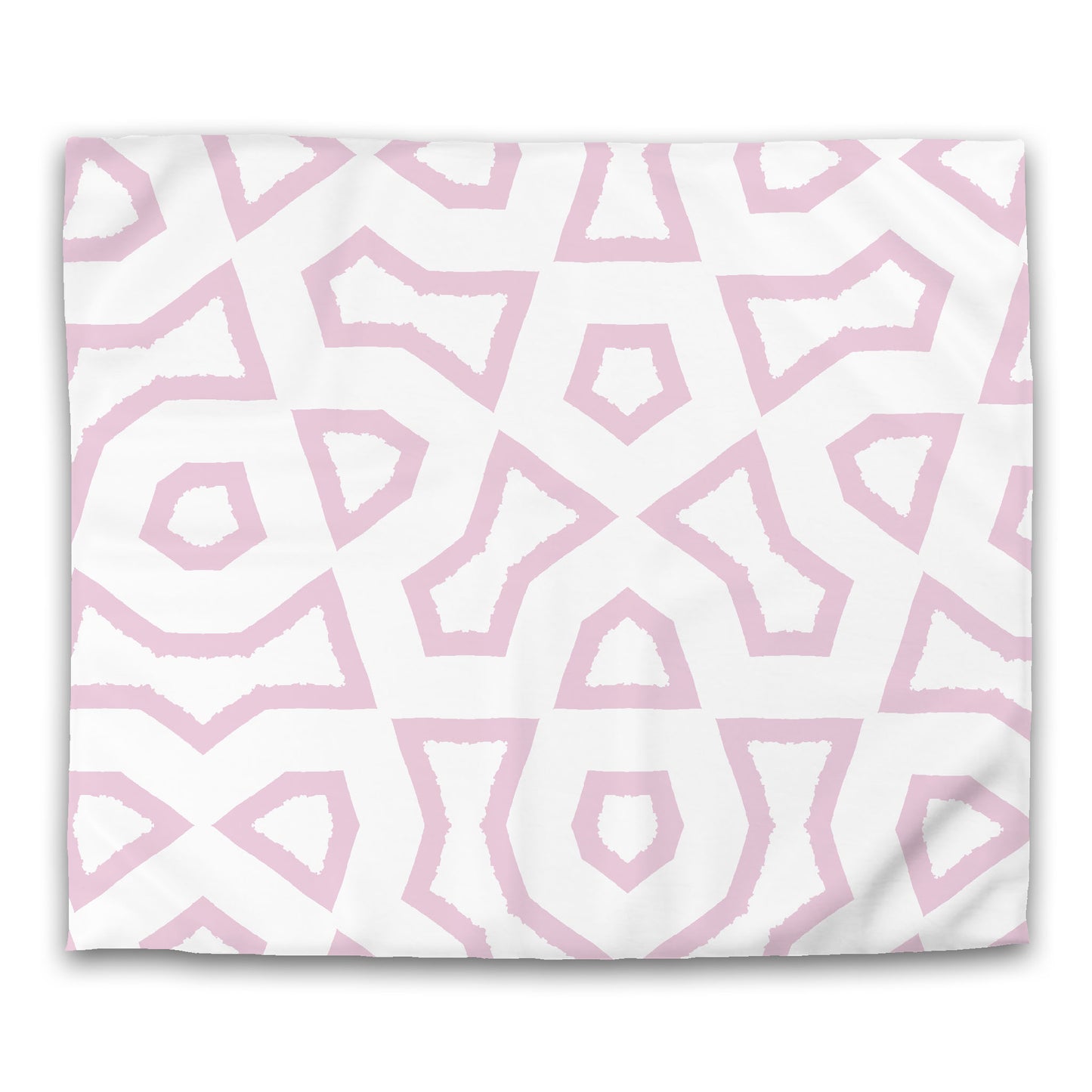 Off-white Cotton Sateen Duvet Cover, Bold Pink Graphic | CSDU-1081-391