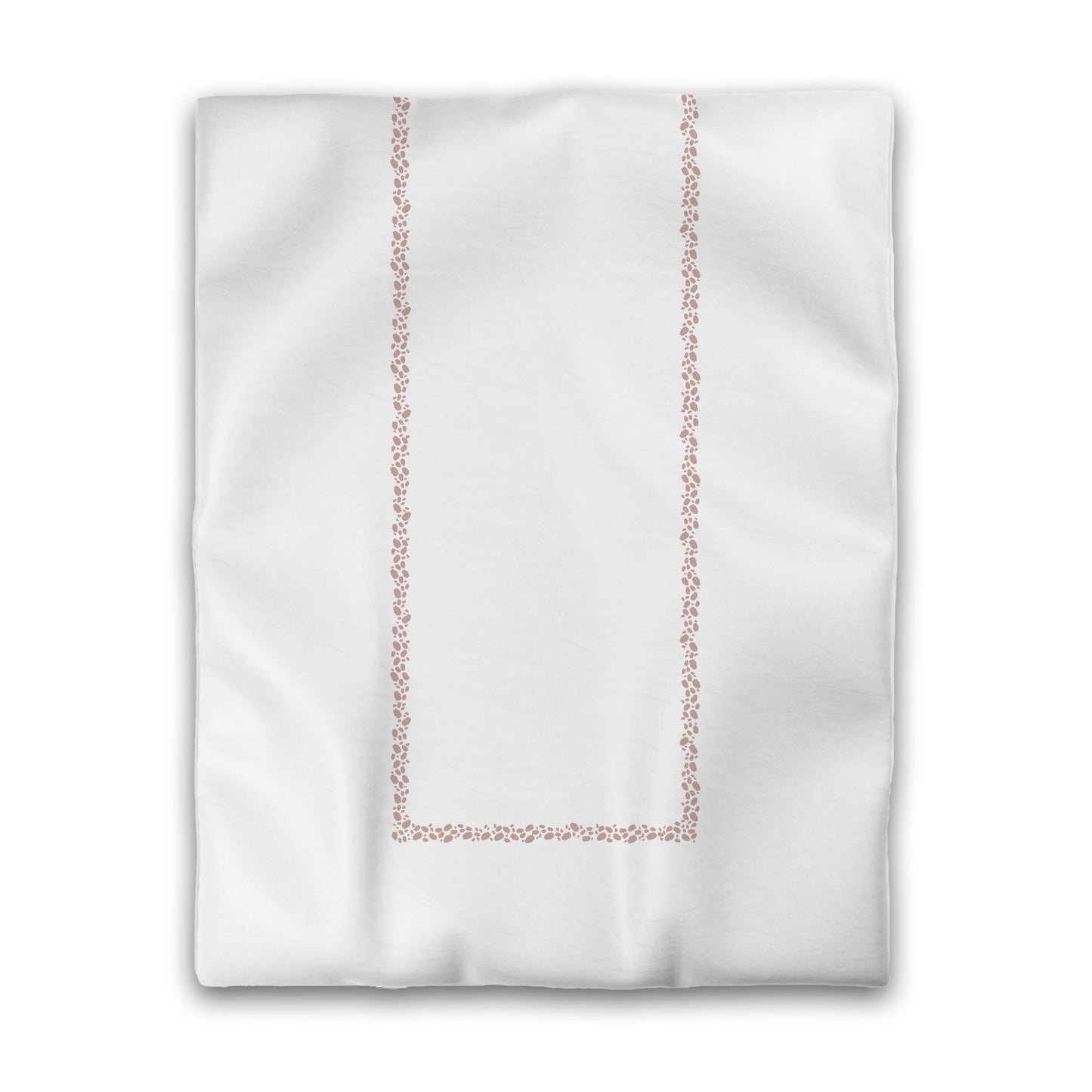 White Microfiber Duvet Cover, Salmon Hand-painted Dab Motif Print, Classic Border, Twin (width x length) 68 x 88 inches / 173 x 224 cm