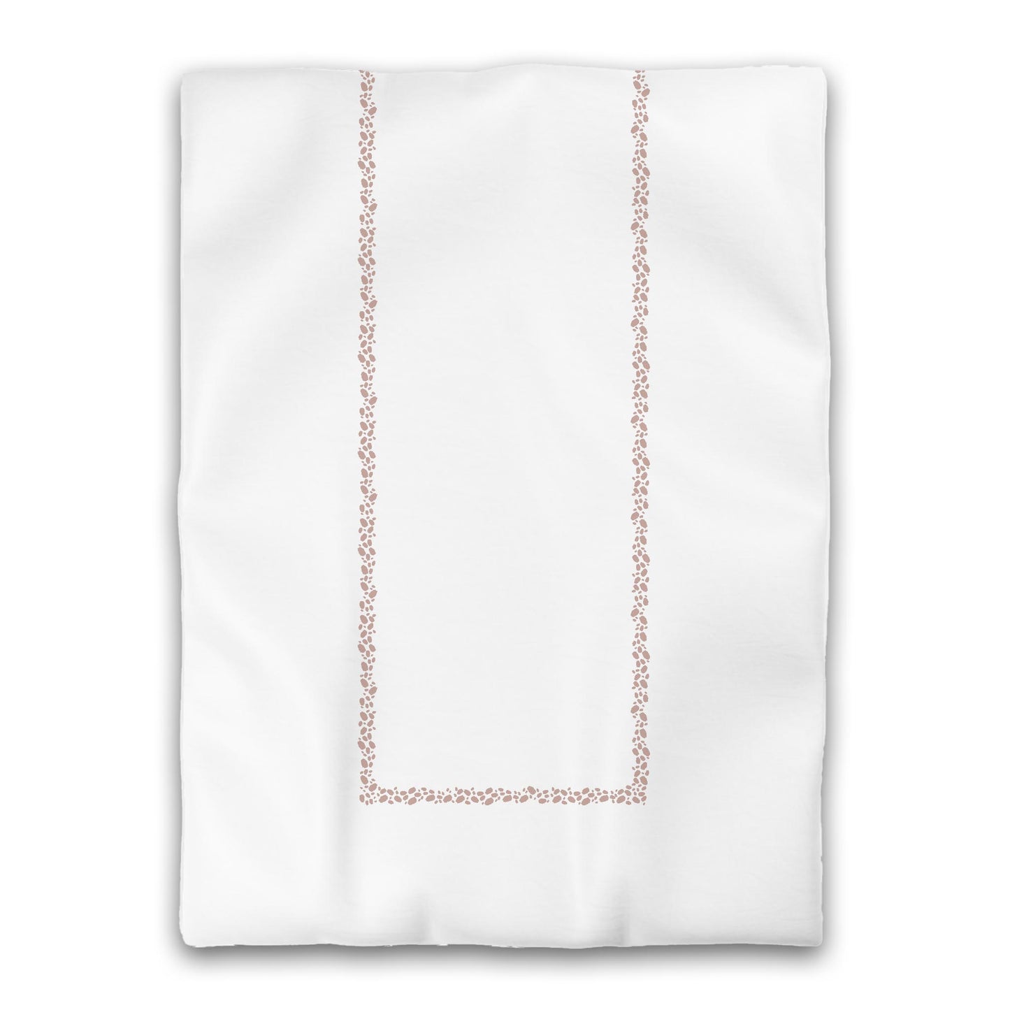 White Microfiber Duvet Cover, Salmon Hand-painted Dab Motif Print, Classic Border, Twin XL (width x length) 68 x 92 inches / 173 x 234 cm