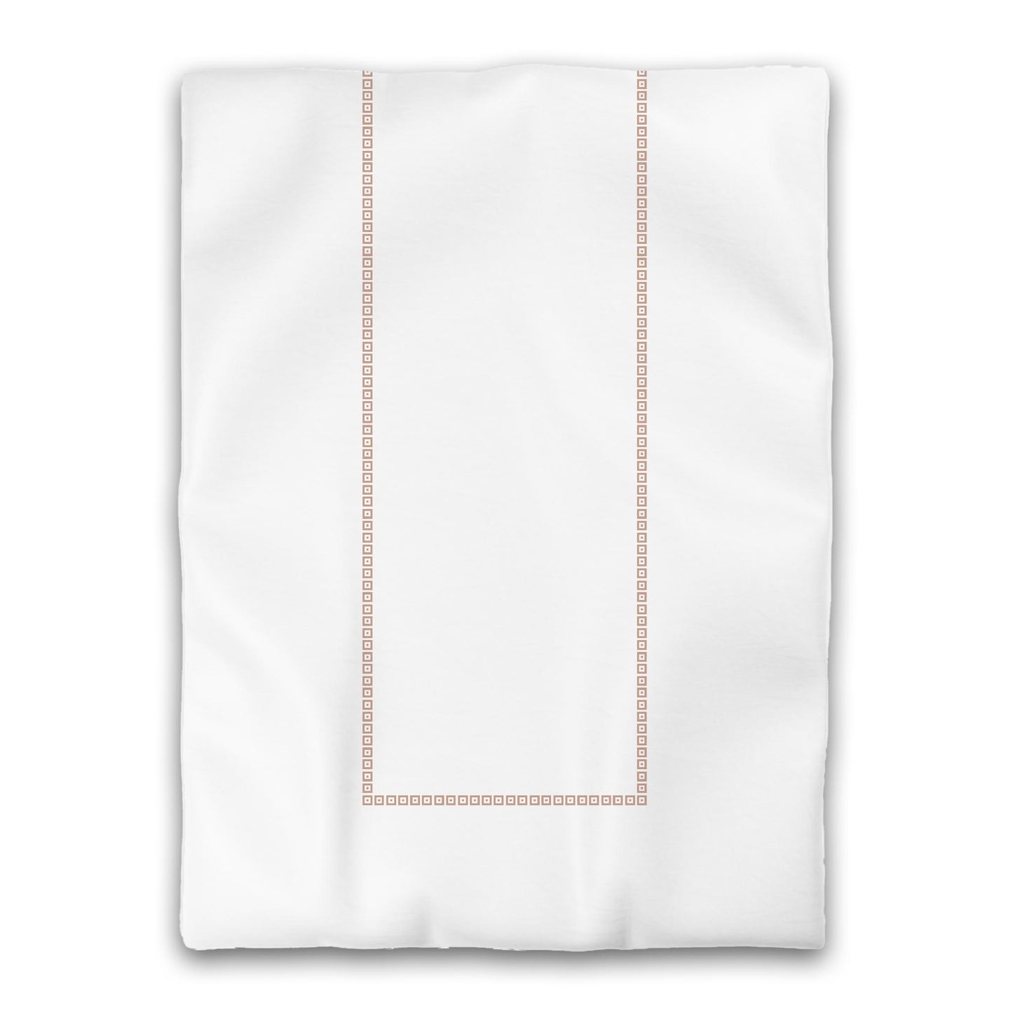 White Microfiber Duvet Cover, Salmon Repeating Square Motif Print, Classic Border, Twin XL (width x length) 68 x 92 inches / 173 x 234 cm