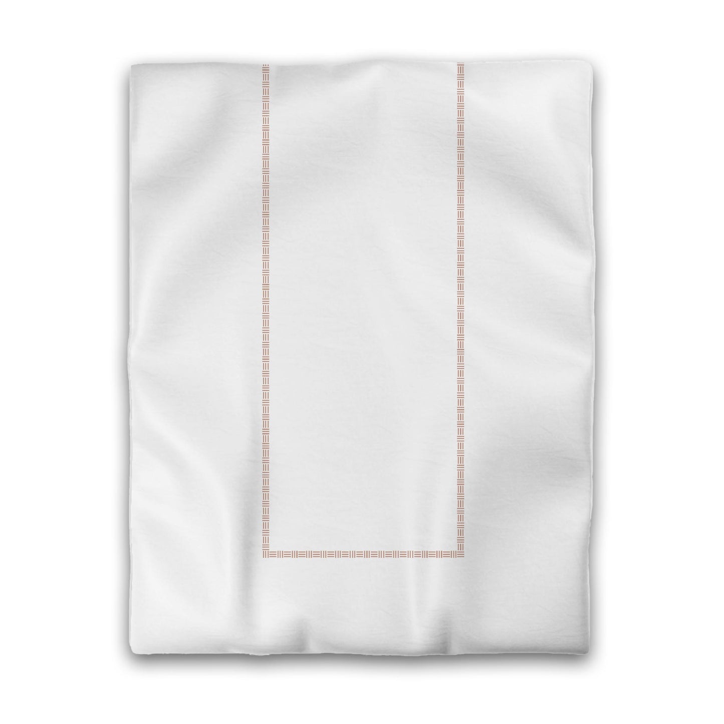 White Microfiber Duvet Cover, Salmon Single Weave Motif Print, Classic Border, Twin (width x length) 68 x 88 inches / 173 x 224 cm