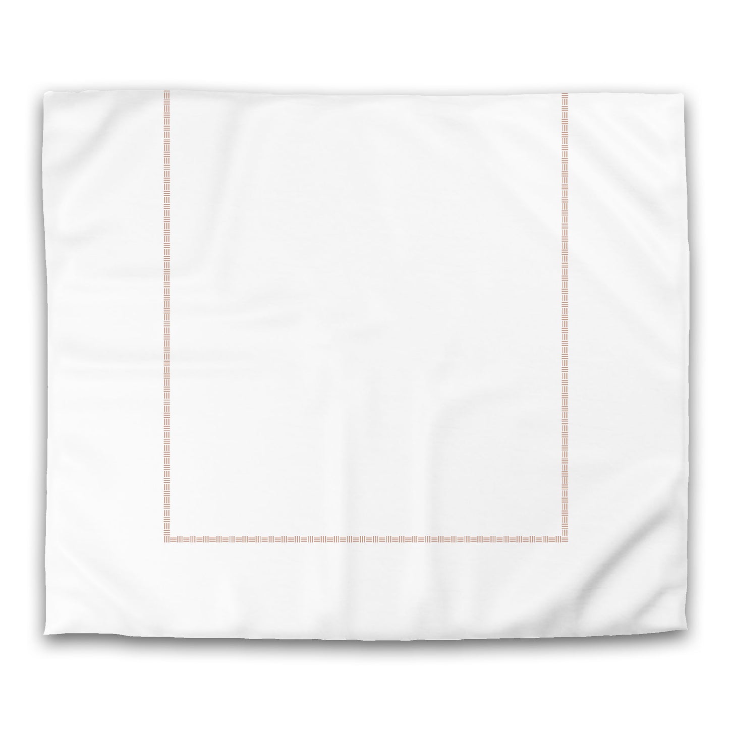 White Microfiber Duvet Cover, Salmon Single Weave Motif Print, Classic Border | MFDU-1139-141