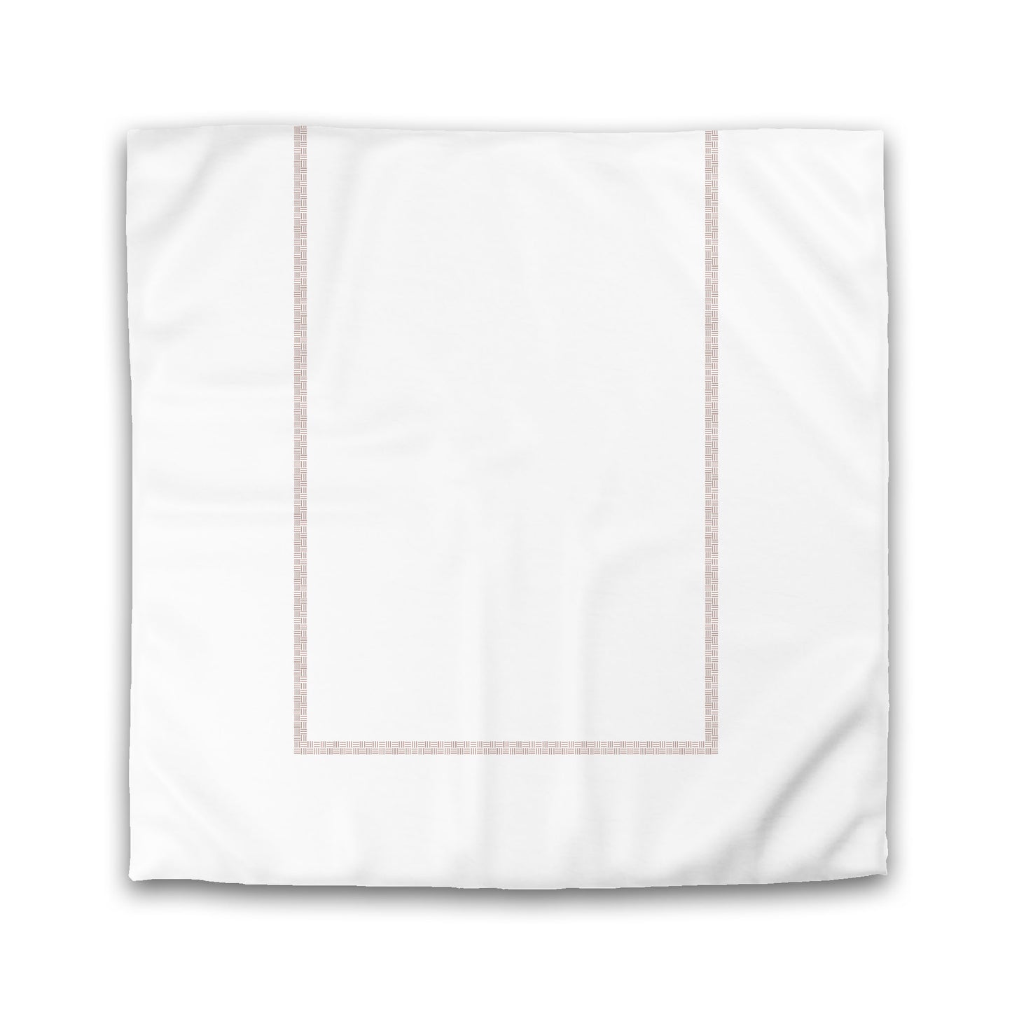 White Microfiber Duvet Cover, Salmon Double Weave Motif Print, Classic Border, King (width x length) 104 x 88 inches / 264 x 224 cm