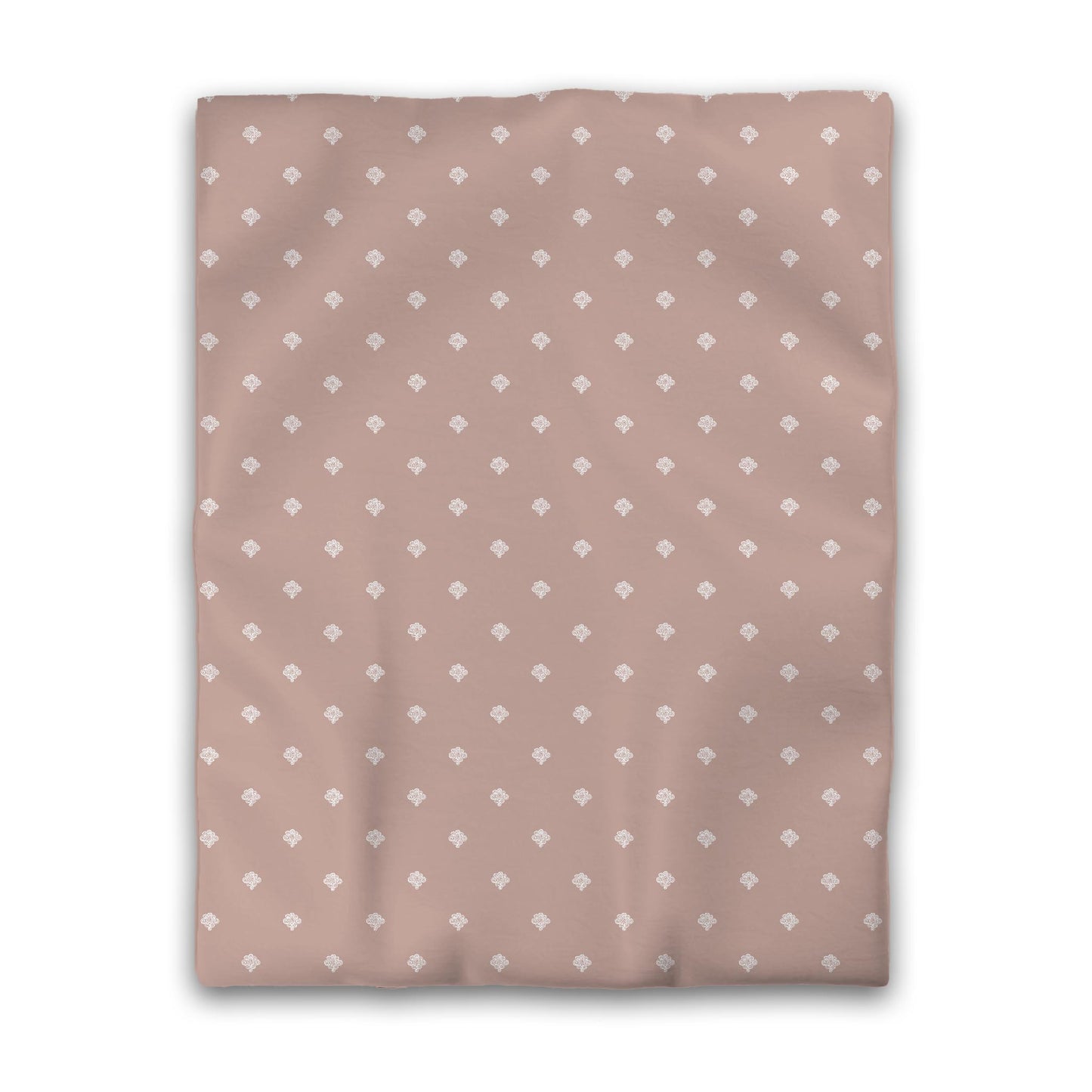 Salmon Microfiber Duvet Cover, White Hand-painted Swizzle Motif Print, Twin (width x length) 68 x 88 inches / 173 x 224 cm