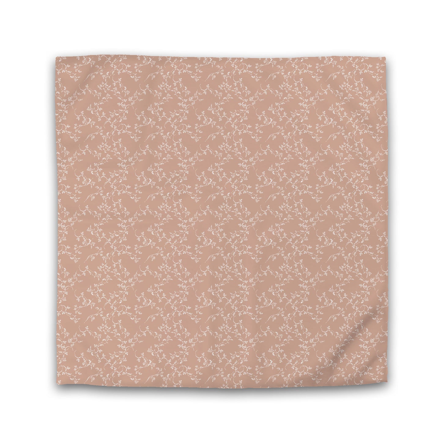 Salmon Microfiber Duvet Cover, White Hand-painted Vine Print, King (width x length) 104 x 88 inches / 264 x 224 cm