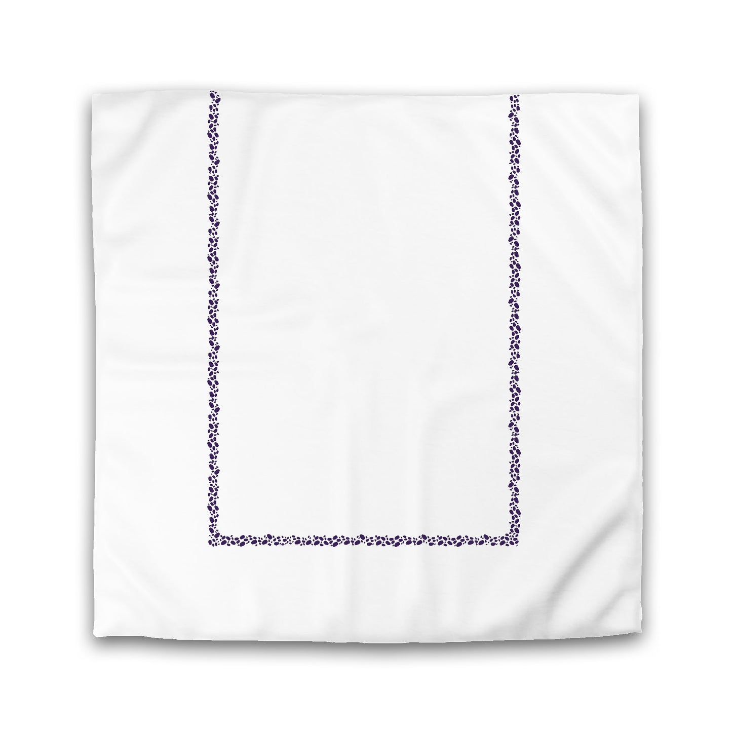 White Microfiber Duvet Cover, Purple Hand-painted Dab Motif Print, Classic Border, King (width x length) 104 x 88 inches / 264 x 224 cm
