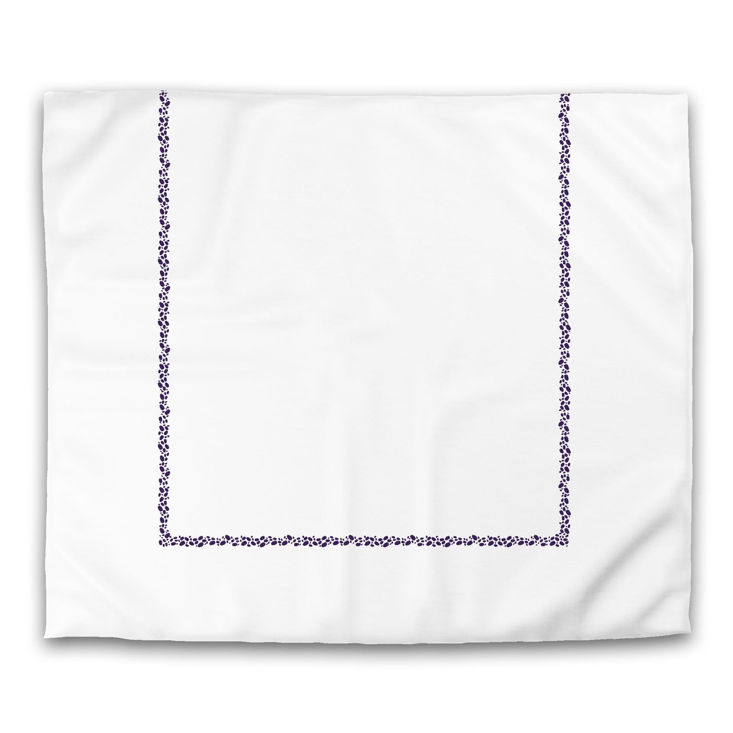White Microfiber Duvet Cover, Purple Hand-painted Dab Motif Print, Classic Border | MFDU-1143-091