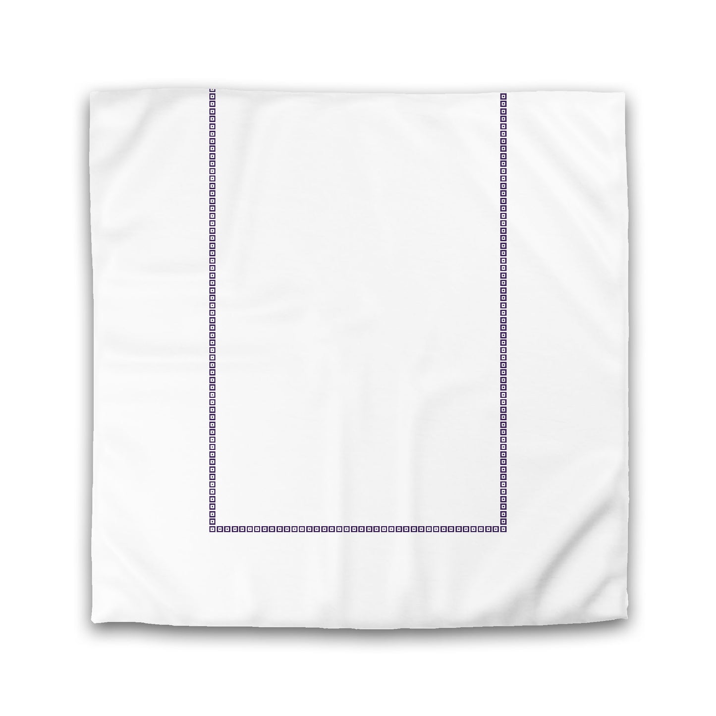 White Microfiber Duvet Cover, Purple Repeating Square Motif Print, Classic Border, King (width x length) 104 x 88 inches / 264 x 224 cm