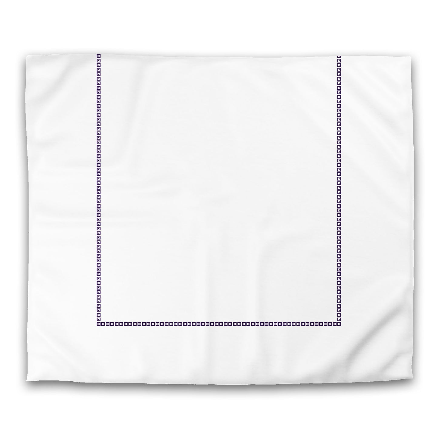 Off-white Cotton Sateen Duvet Cover, Purple Repeating Square Motif Print, Classic Border | CSDU-1143-121