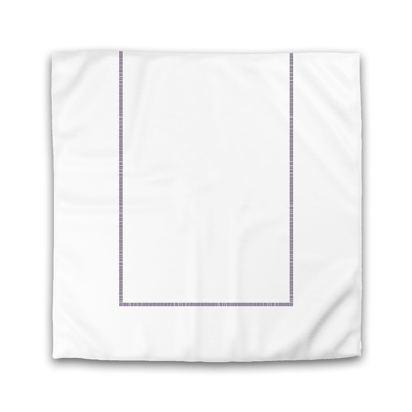 White Microfiber Duvet Cover, Purple Single Weave Motif Print, Classic Border, King (width x length) 104 x 88 inches / 264 x 224 cm