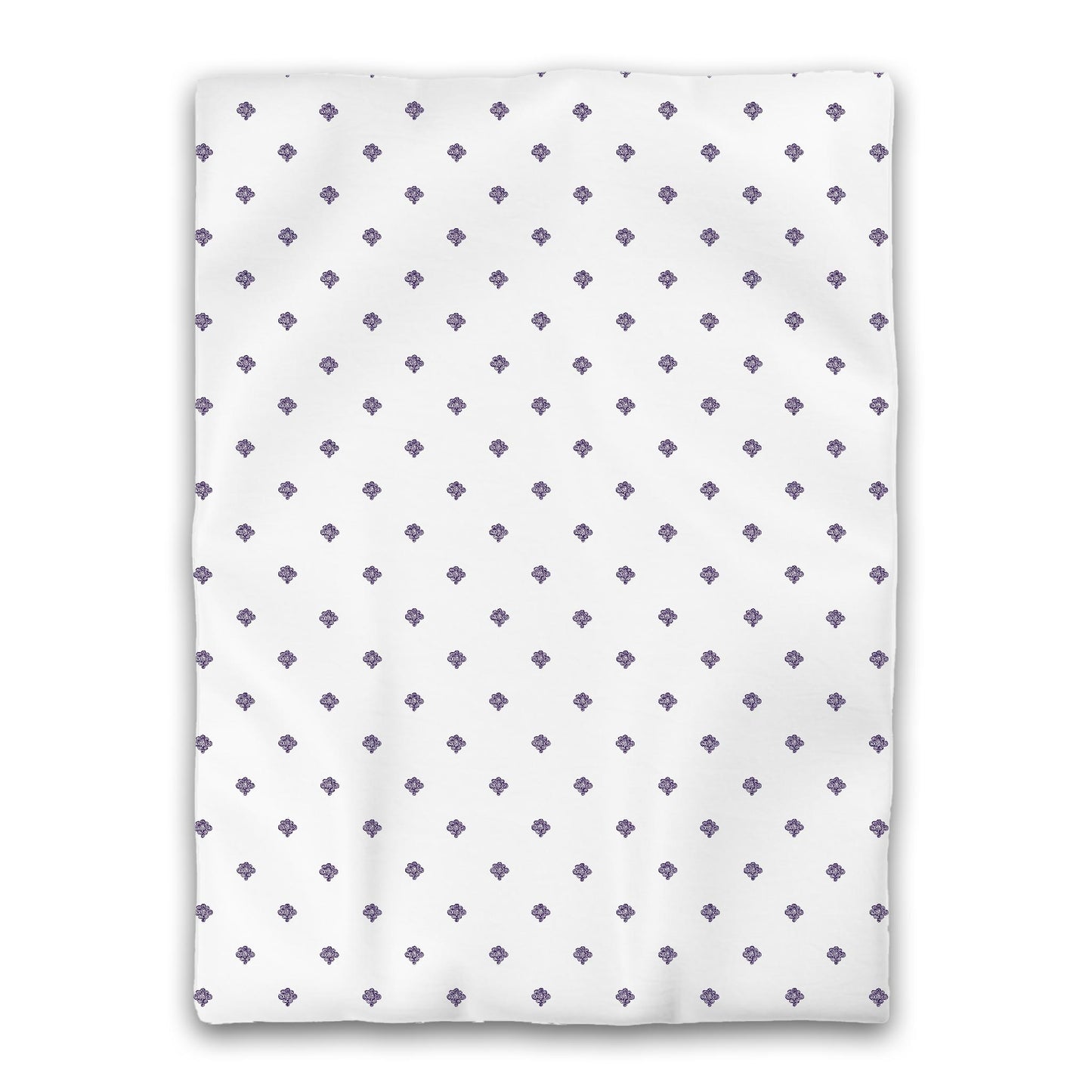White Microfiber Duvet Cover, Purple Hand-painted Swizzle Motif Print, Twin XL (width x length) 68 x 92 inches / 173 x 234 cm