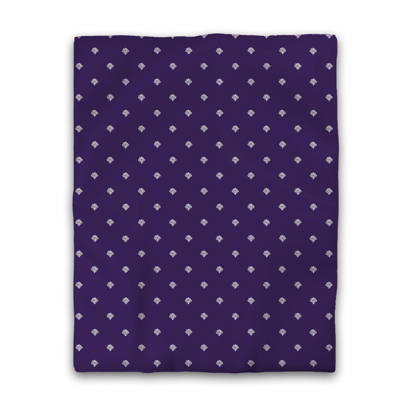 Purple Microfiber Duvet Cover, White Hand-painted Swizzle Motif Print, Twin (width x length) 68 x 88 inches / 173 x 224 cm