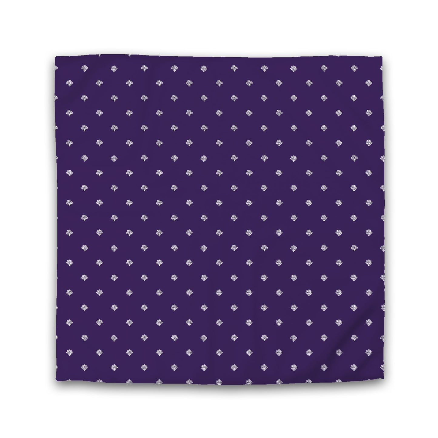 Purple Microfiber Duvet Cover, White Hand-painted Swizzle Motif Print, King (width x length) 104 x 88 inches / 264 x 224 cm