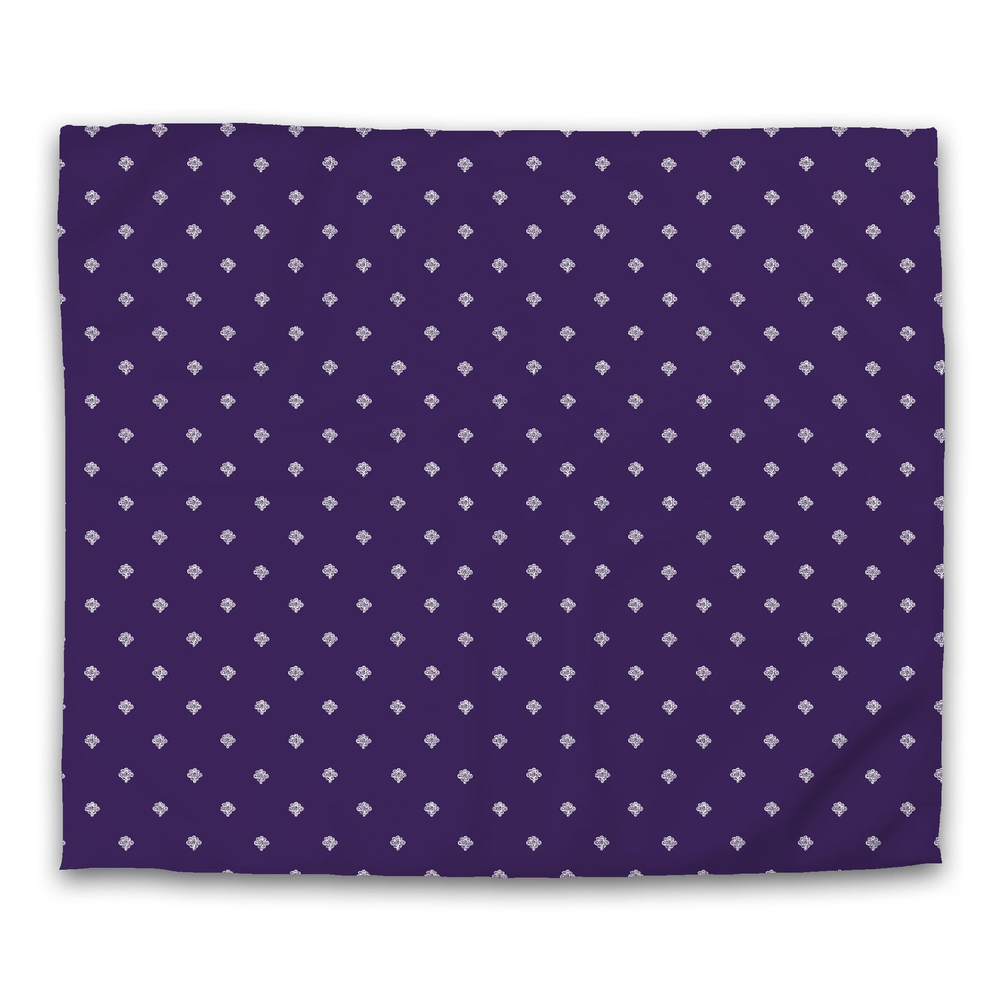 Purple Cotton Sateen Duvet Cover, Off-white Hand-painted Swizzle Motif Print | CSDU-1143-172