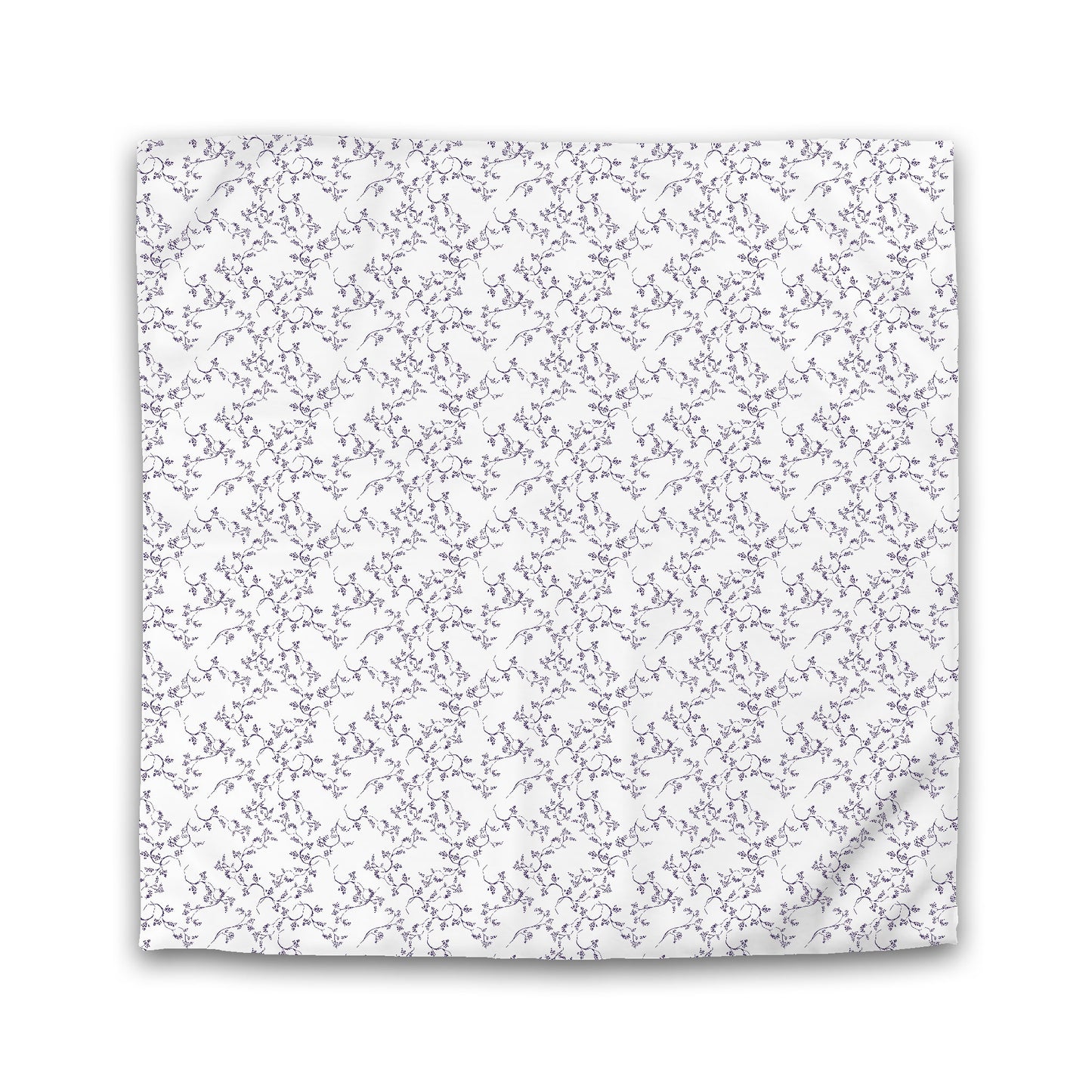 White Microfiber Duvet Cover, Purple Hand-painted Vine Print, King (width x length) 104 x 88 inches / 264 x 224 cm