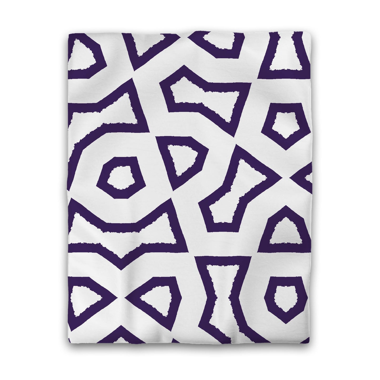 Off-white Cotton Sateen Duvet Cover, Bold Purple Graphic, Twin (width x length) 70 x 90 inches / 178 x 229 cm