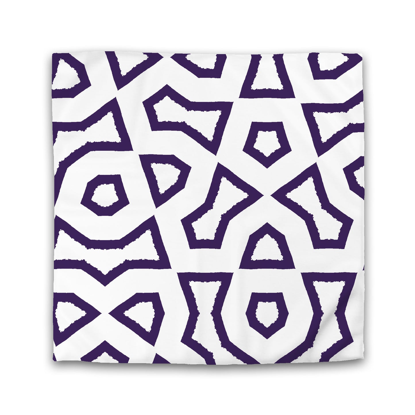 White Microfiber Duvet Cover, Bold Purple Graphic, King (width x length) 104 x 88 inches / 264 x 224 cm