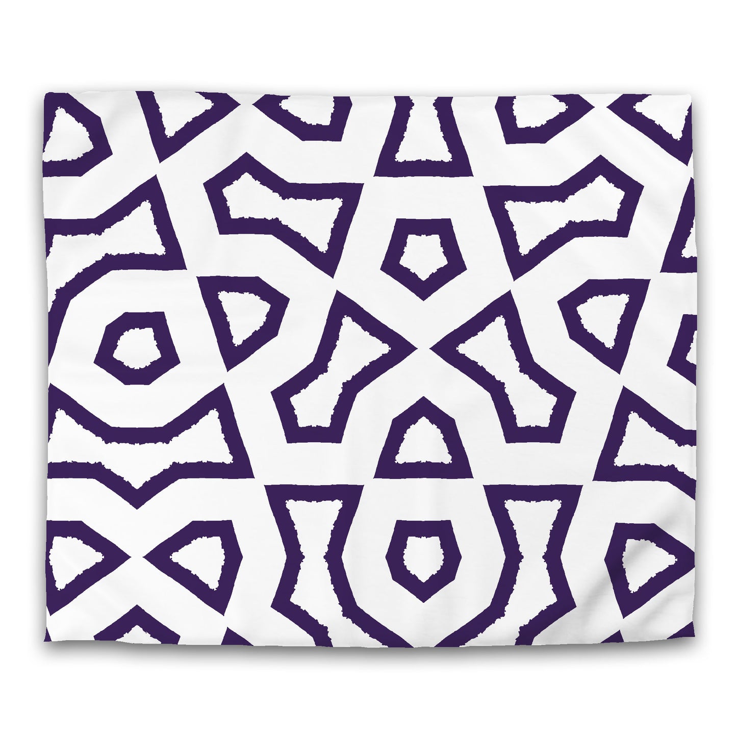 White Microfiber Duvet Cover, Bold Purple Graphic | MFDU-1143-391