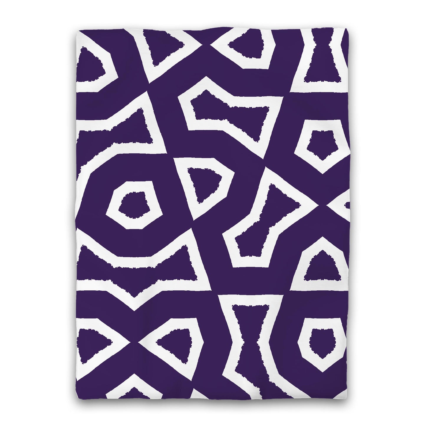 Purple Microfiber Duvet Cover, Bold White Graphic, Twin XL (width x length) 68 x 92 inches / 173 x 234 cm
