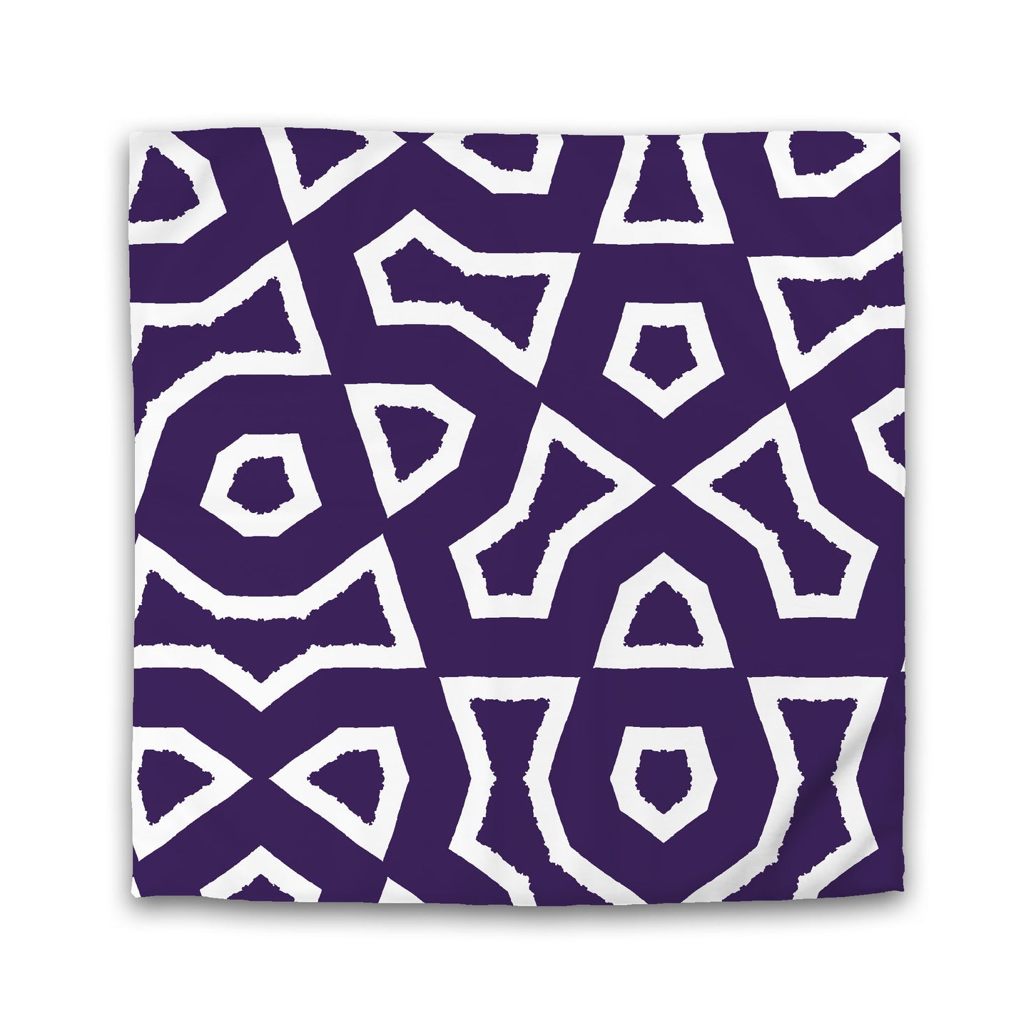 Purple Microfiber Duvet Cover, Bold White Graphic, King (width x length) 104 x 88 inches / 264 x 224 cm
