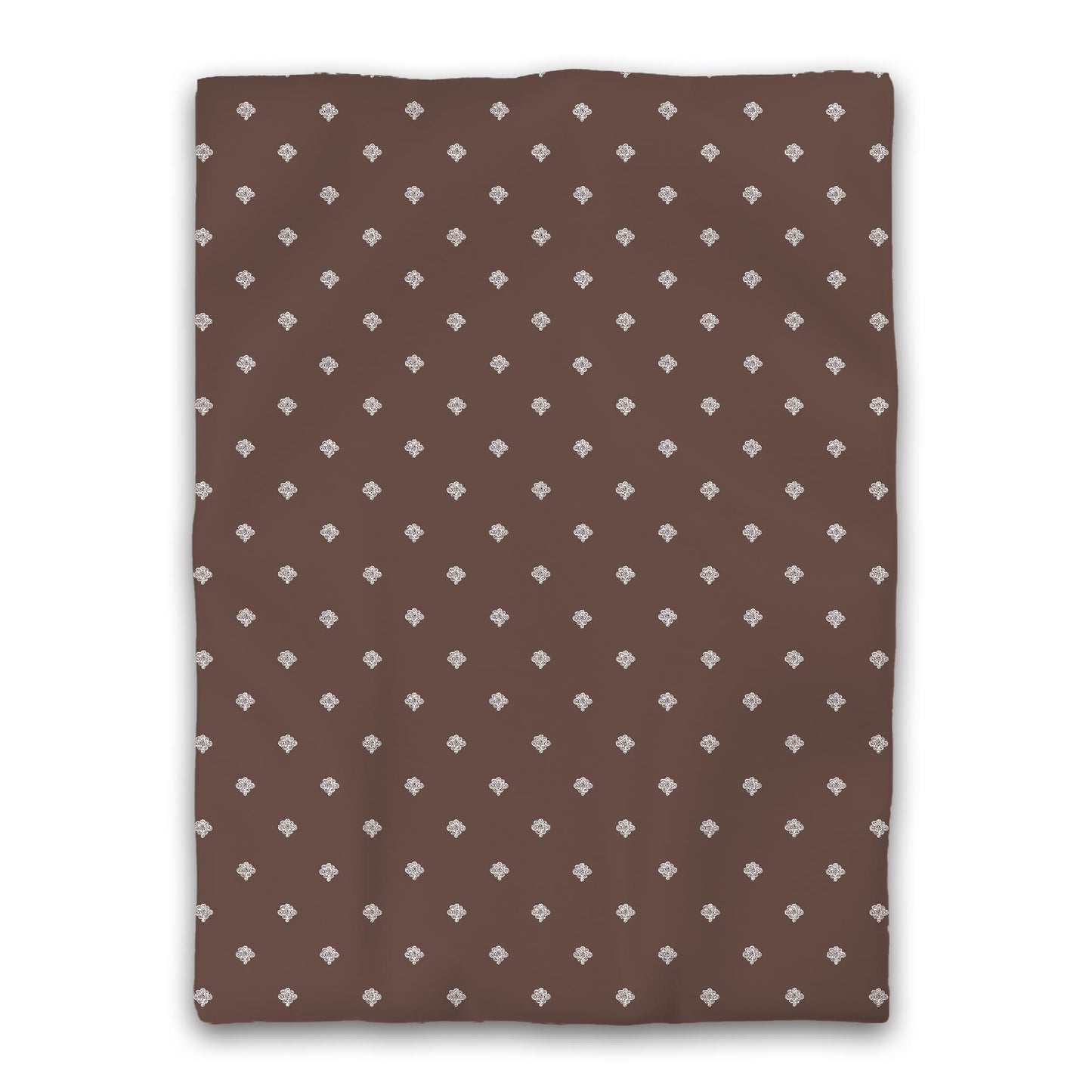 Brown Microfiber Duvet Cover, White Hand-painted Swizzle Motif Print, Twin XL (width x length) 68 x 92 inches / 173 x 234 cm