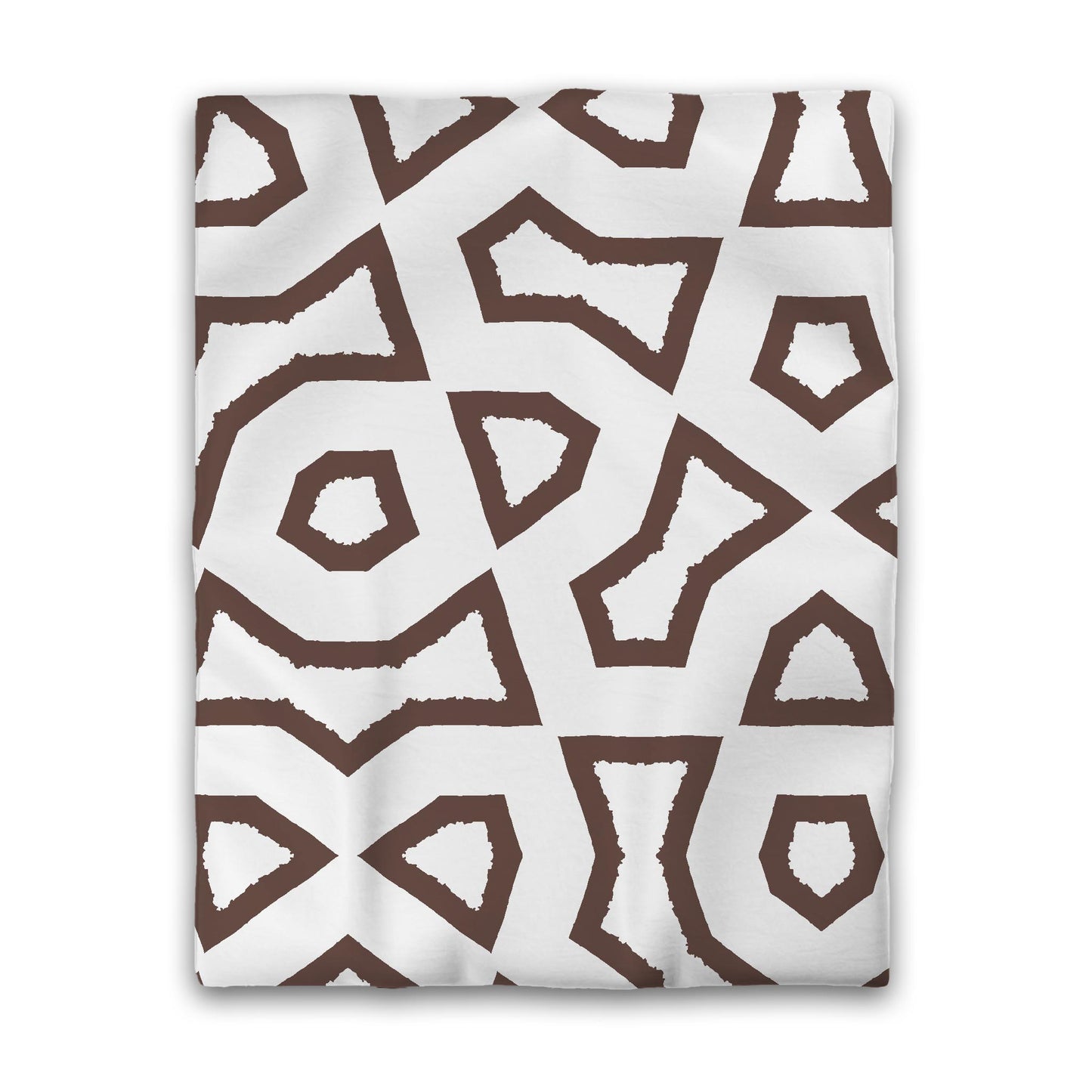 White Microfiber Duvet Cover, Bold Brown Graphic, Twin (width x length) 68 x 88 inches / 173 x 224 cm