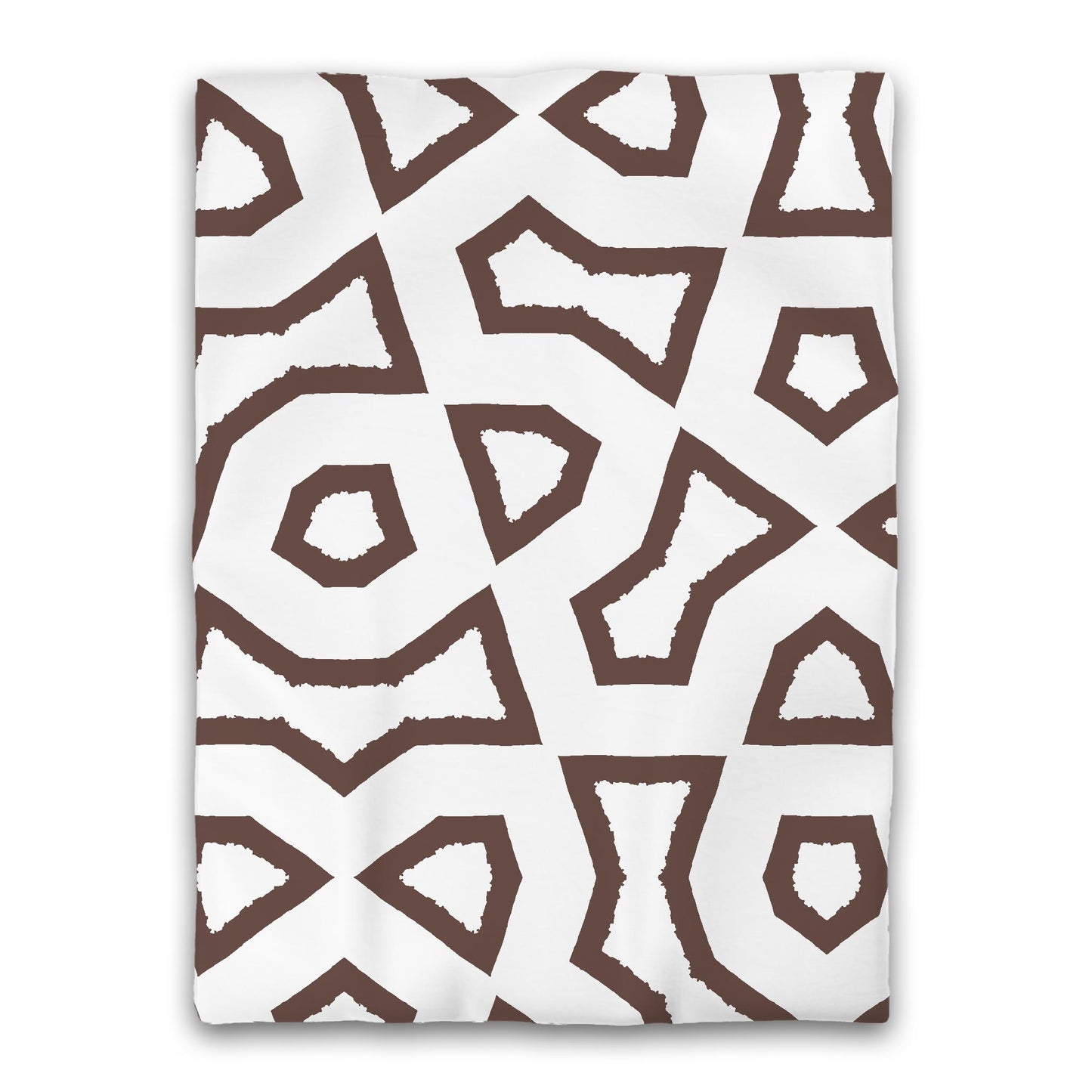 White Microfiber Duvet Cover, Bold Brown Graphic, Twin XL (width x length) 68 x 92 inches / 173 x 234 cm