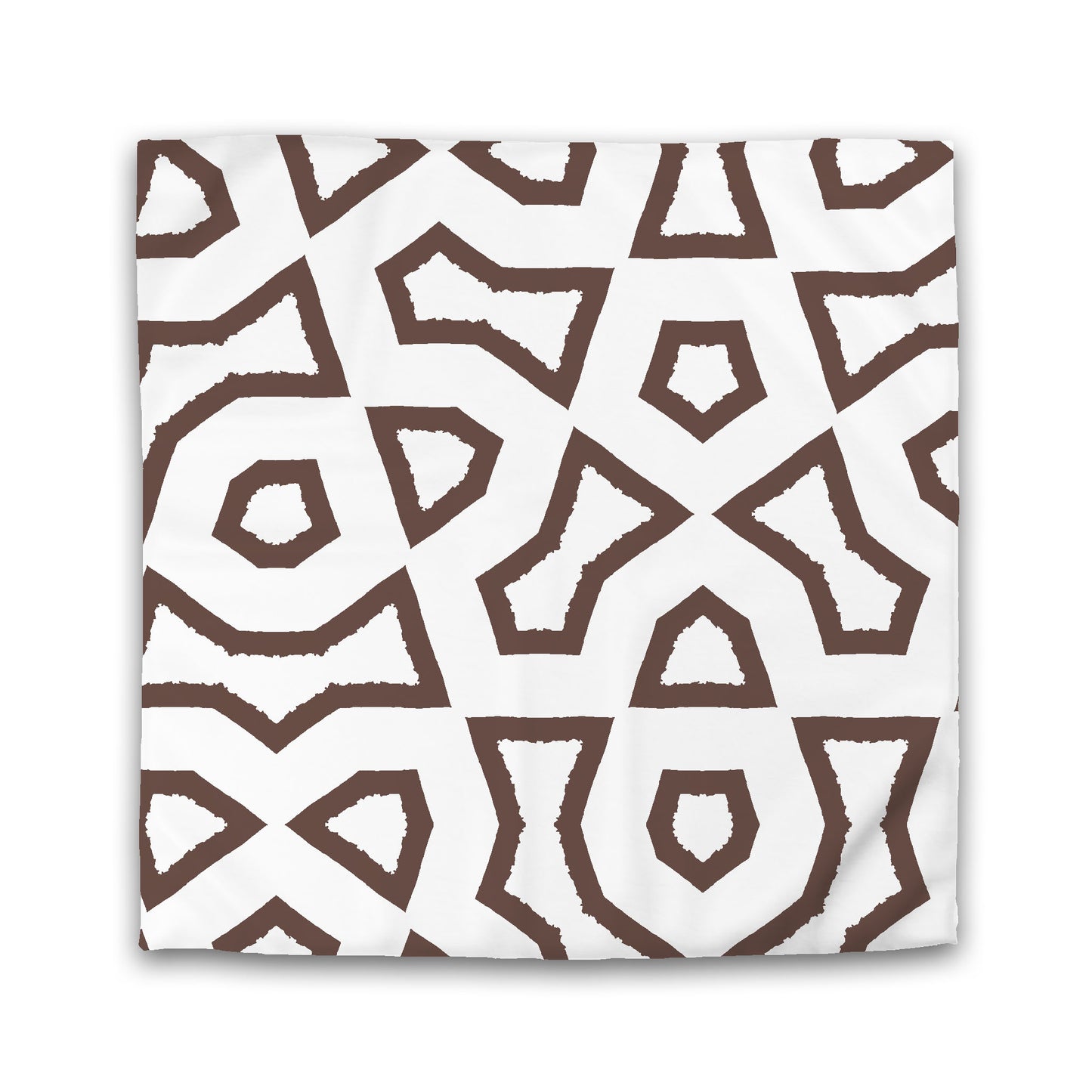 White Microfiber Duvet Cover, Bold Brown Graphic, King (width x length) 104 x 88 inches / 264 x 224 cm