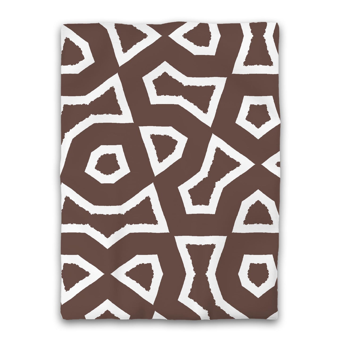 Brown Microfiber Duvet Cover, Bold White Graphic, Twin XL (width x length) 68 x 92 inches / 173 x 234 cm