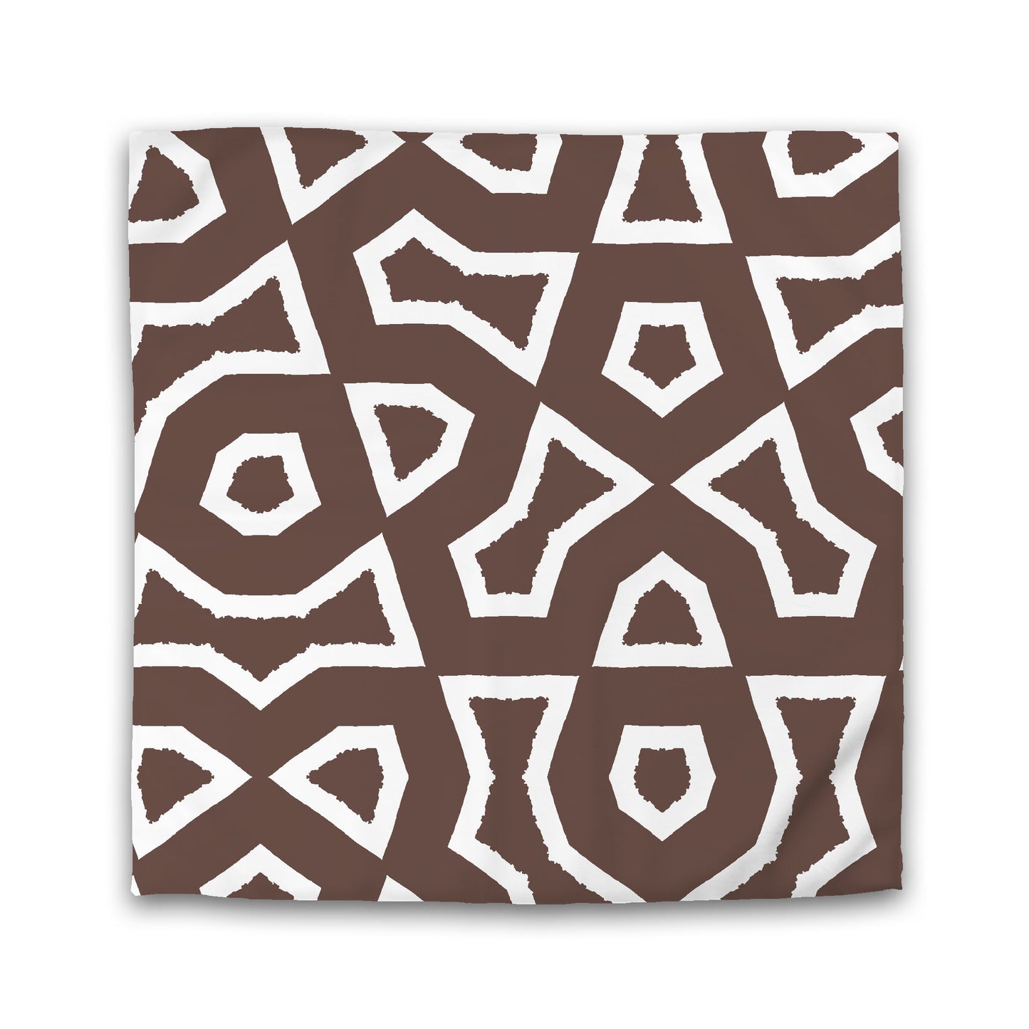 Brown Microfiber Duvet Cover, Bold White Graphic, King (width x length) 104 x 88 inches / 264 x 224 cm