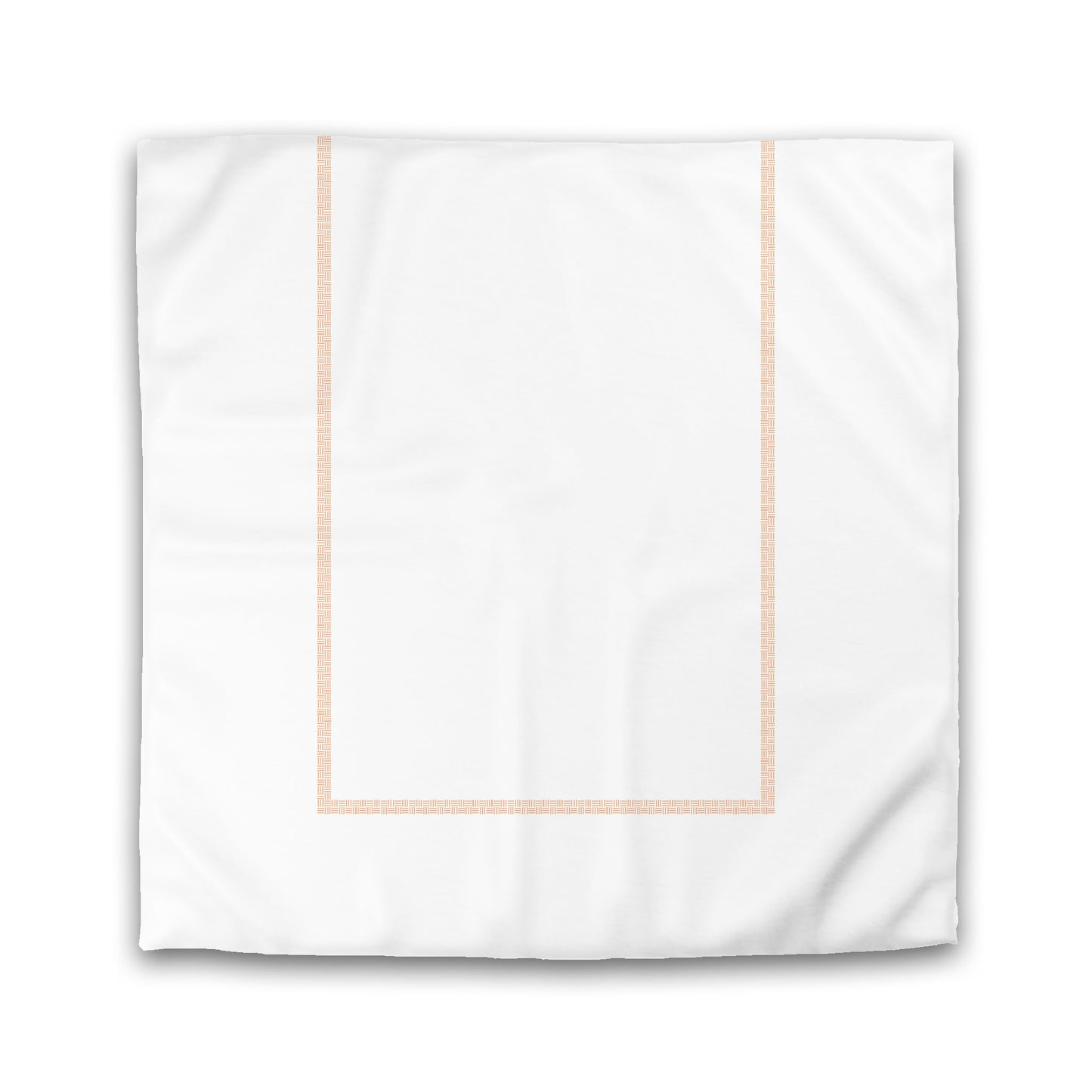 White Microfiber Duvet Cover, Orange Double Weave Motif Print, Classic Border, King (width x length) 104 x 88 inches / 264 x 224 cm