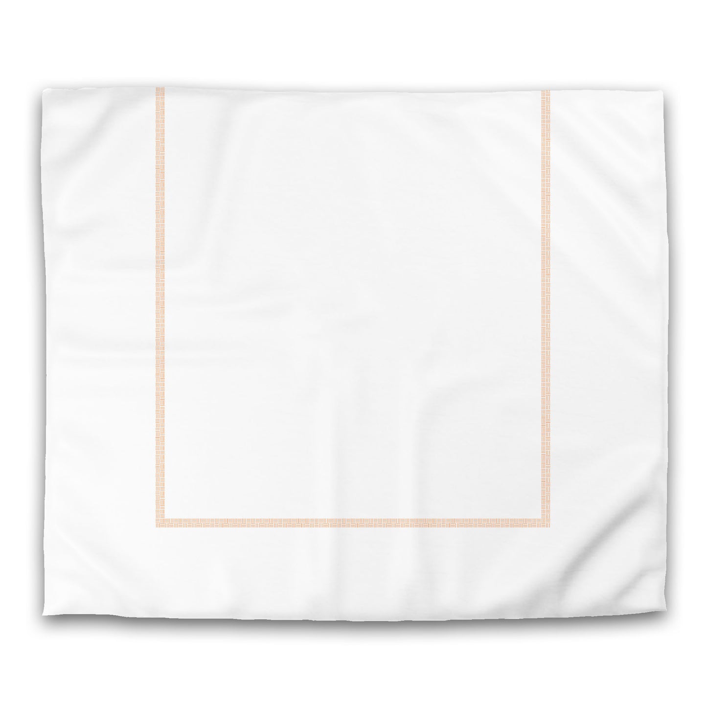 White Microfiber Duvet Cover, Orange Double Weave Motif Print, Classic Border | MFDU-1181-143