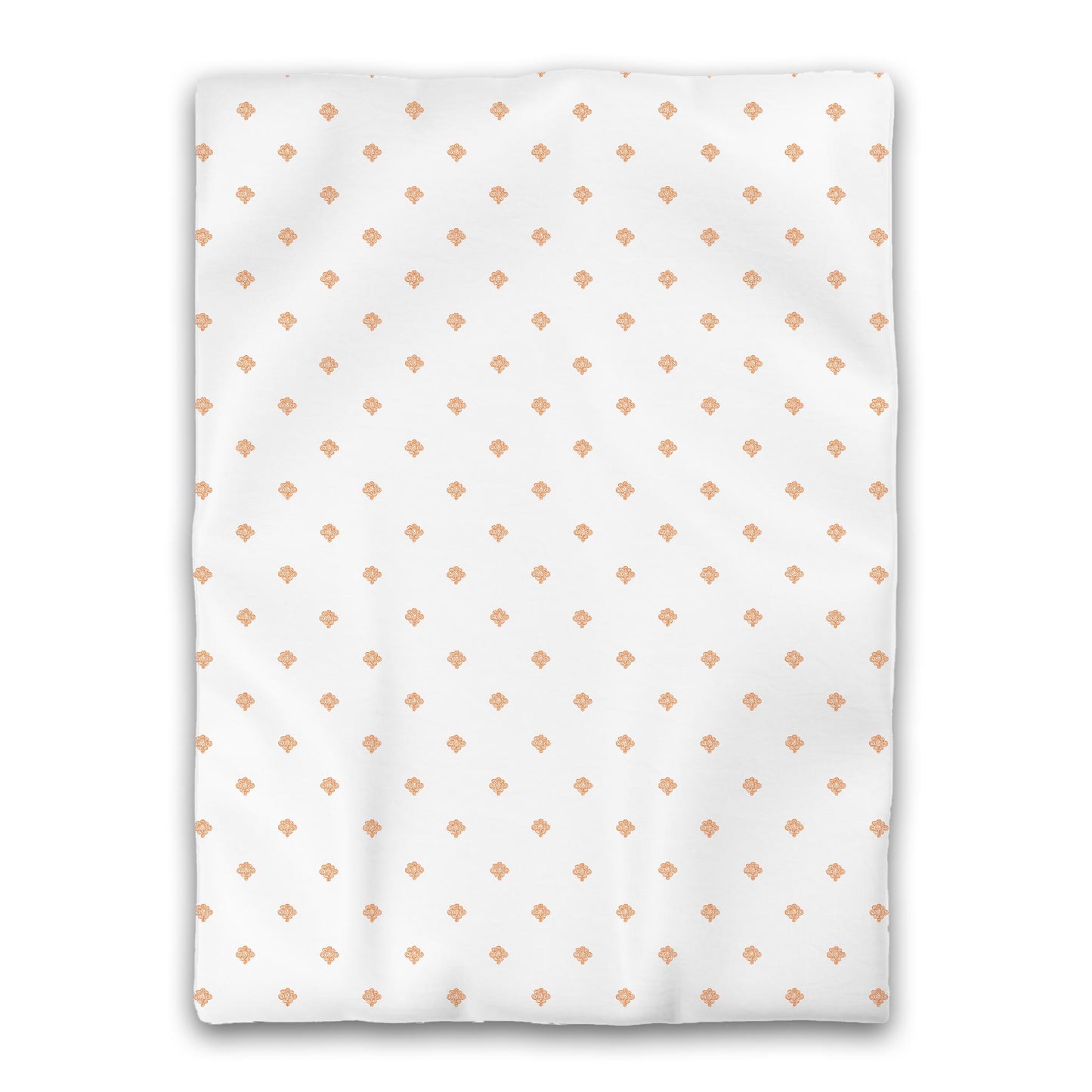 White Microfiber Duvet Cover, Orange Hand-painted Swizzle Motif Print, Twin XL (width x length) 68 x 92 inches / 173 x 234 cm
